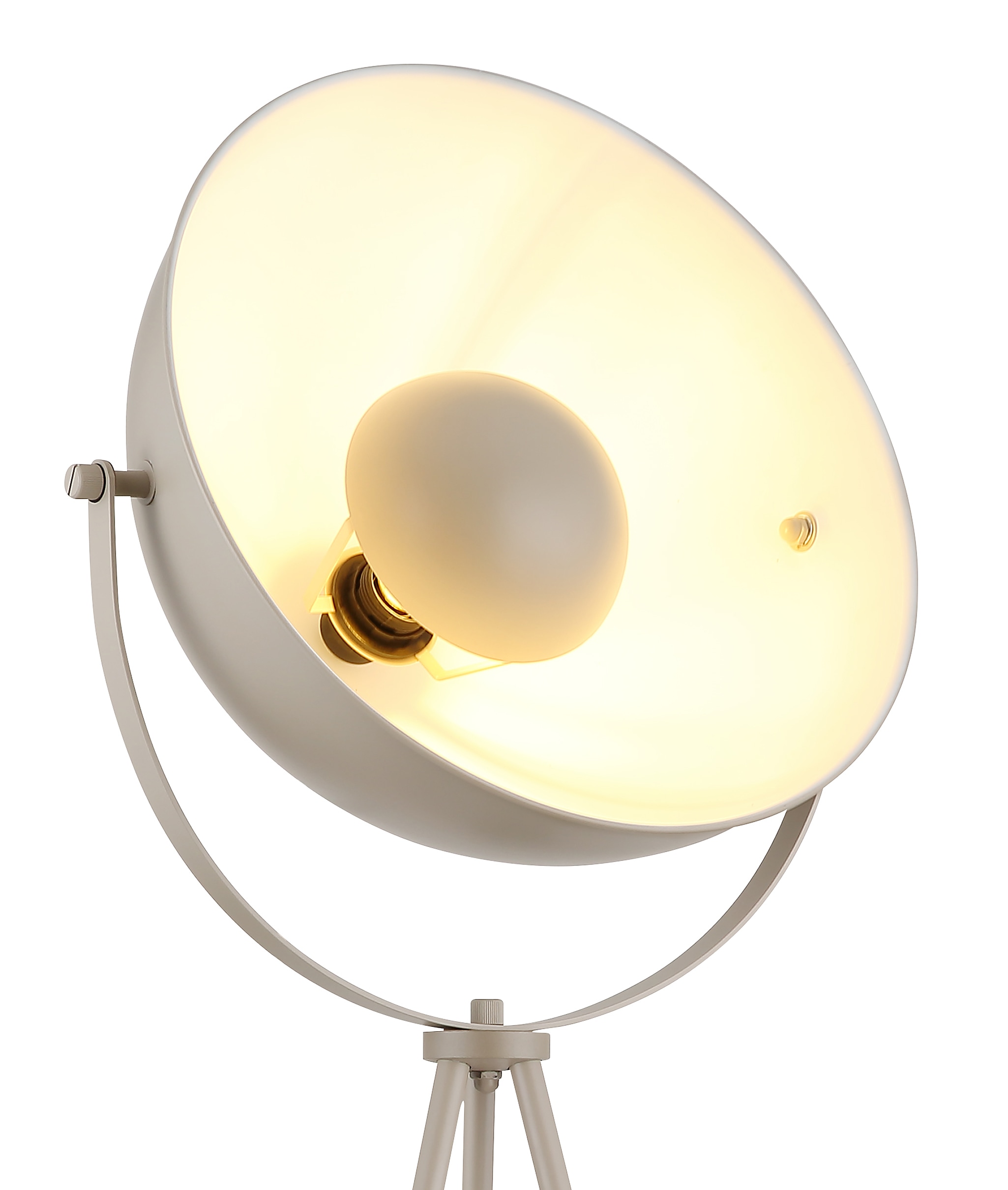 OTTO home Stehlampe »Totte - Stehleuchte mit Dreibein, beige o schwarz, Wohnzimmer, Flur« E27 1 Stk. E27, indirektes Licht, standfest, Wippschalter, Retro, Industrie Look