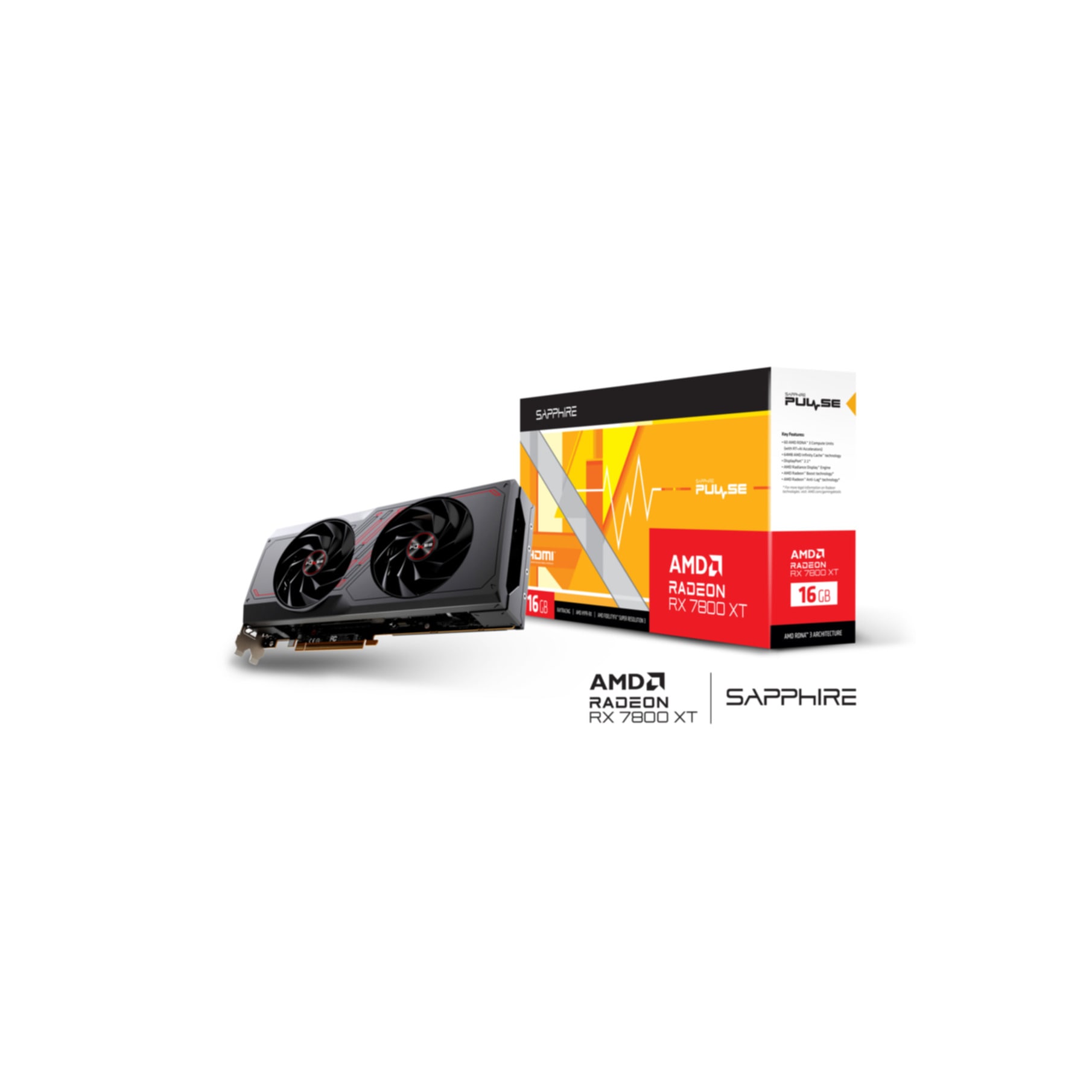 Grafikkarte »PULSE AMD Radeon™ RX 7800 XT 16GB (11330-02-20G)«, 16 GB, GDDR6