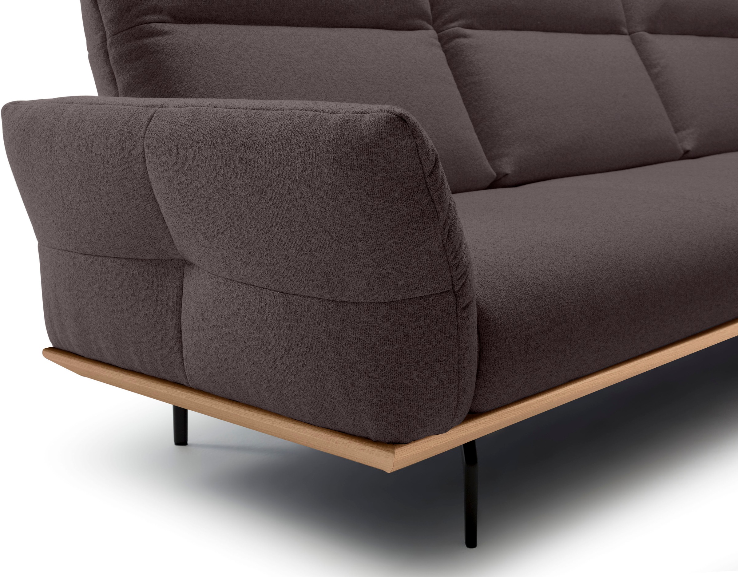 Creation BY ROLF BENZ Ecksofa »CR.460« Sockel in Eiche, Winkelfüße in Umbragrau, Breite 338 cm