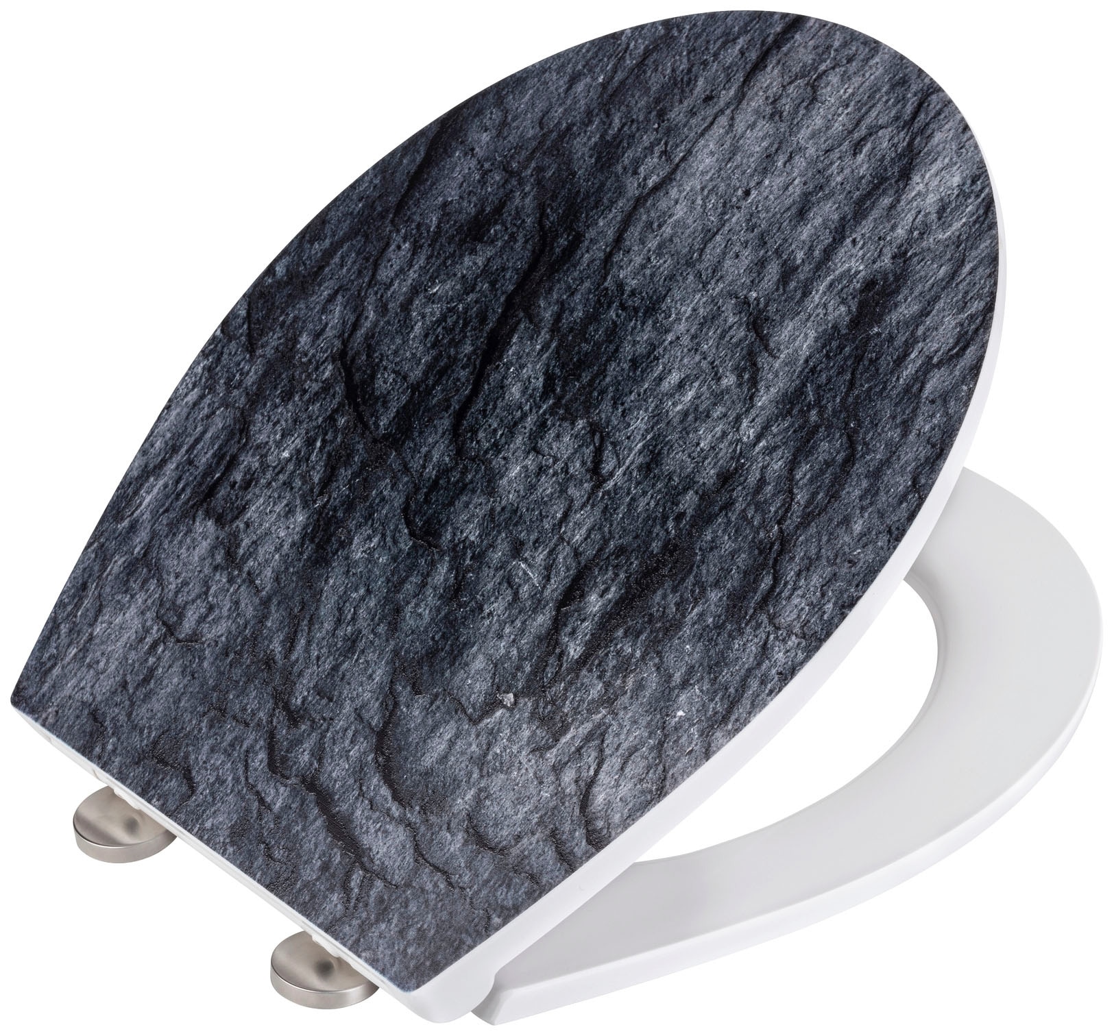 WENKO WC-Sitz »Slate Rock«, mit Relief, aus antibakteriellem Duroplast