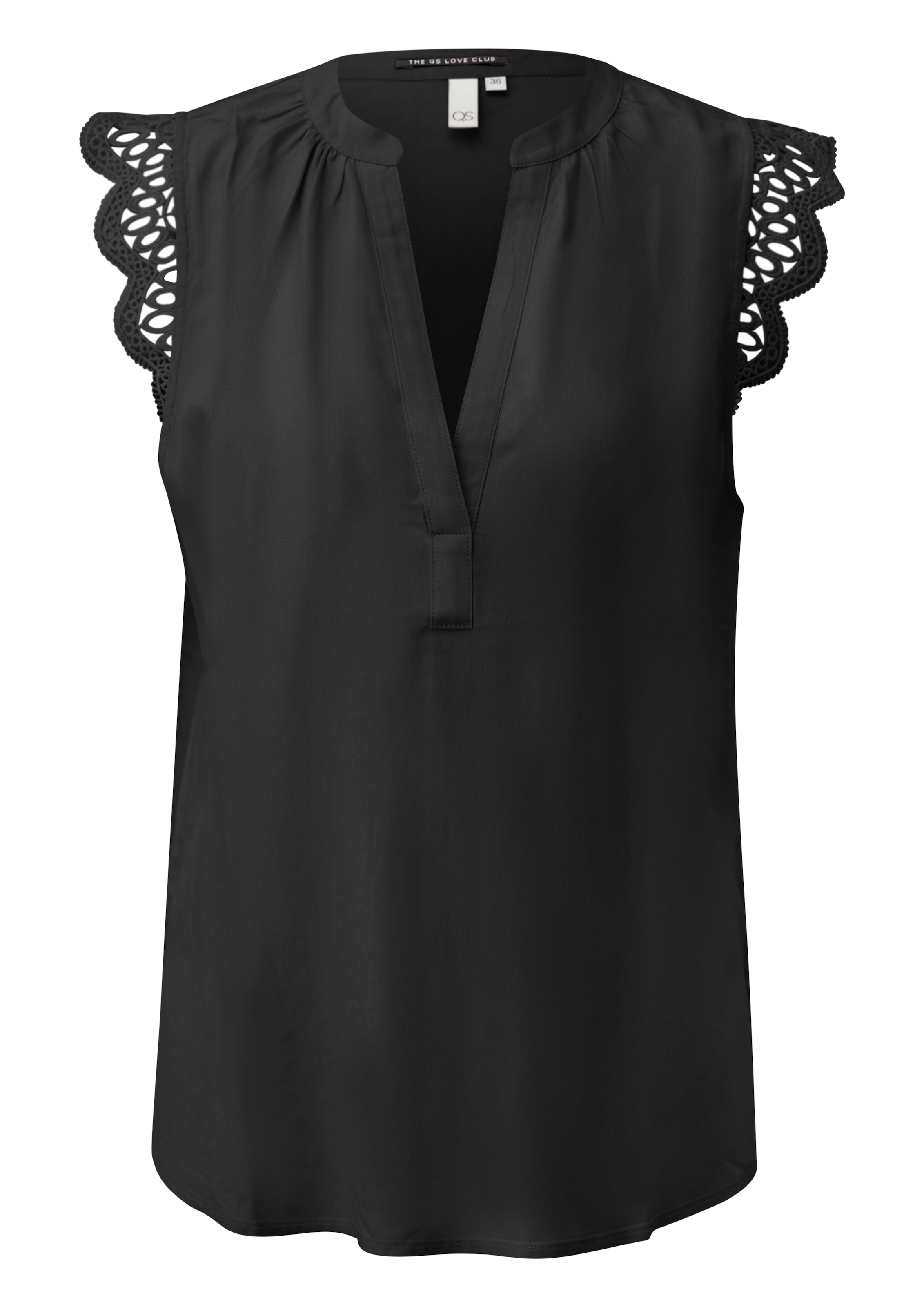 QS Blusentop Sommmertop mit Häkel-Details an der Schulter