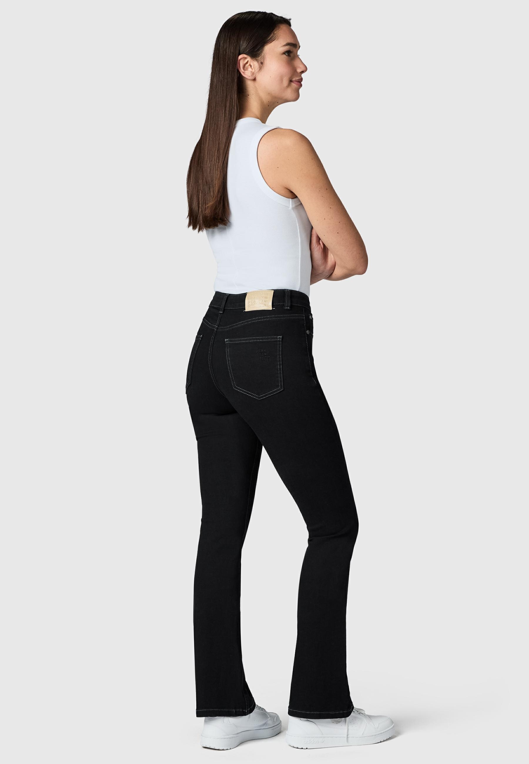 PEAK TIME 5-Pocket-Jeans »Bootcut-Jeans Zenita« Damen Bootcut Jeans mit Logoprägung