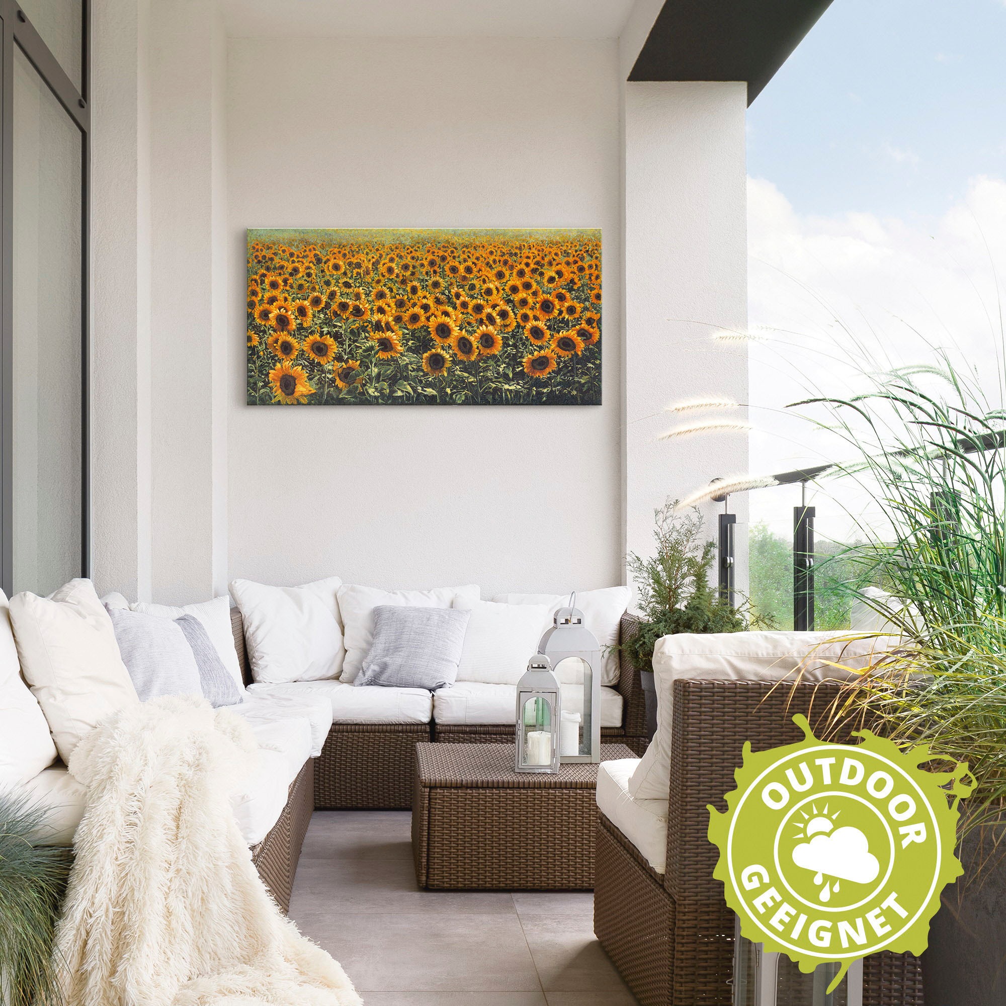 Artland Wandbild »Sonnenblumenfeld«, Blumenwiese, (1 St.), als Alubild, Outdoorbild in verschied. Größen