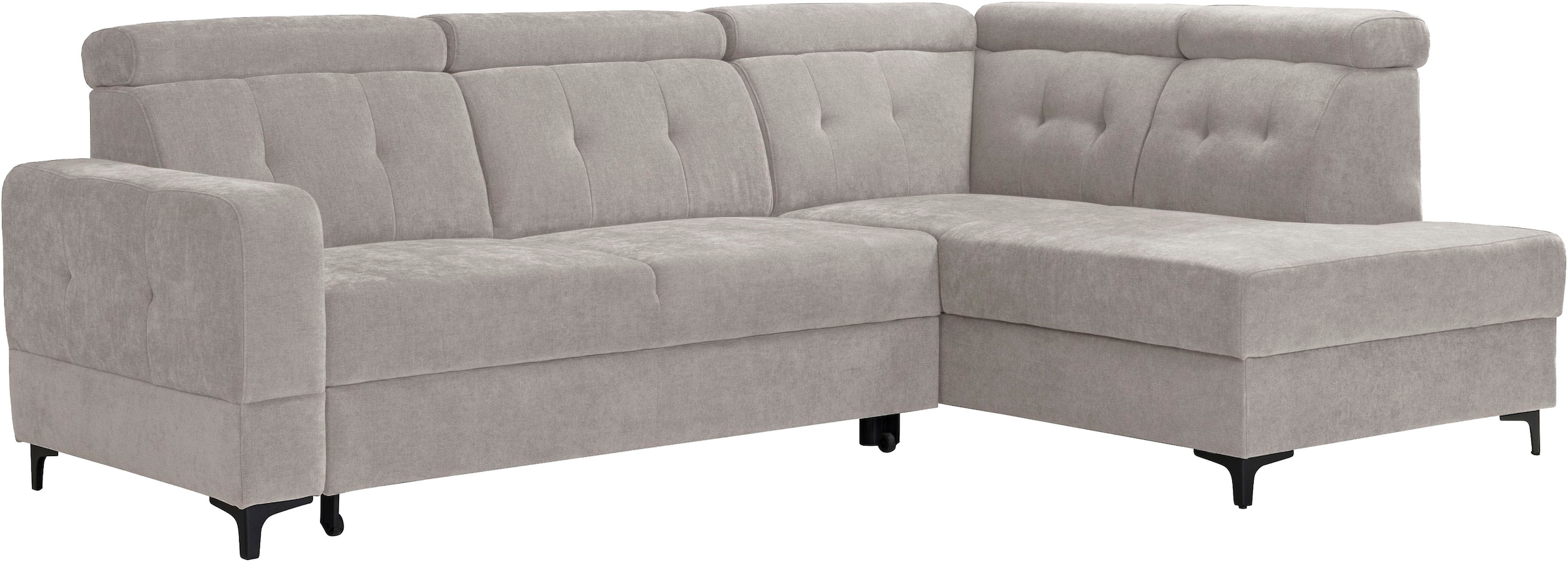 exxpo - sofa fashion Ecksofa »Monte, Kopfteile verstellbar, optional mit Bettfunktion & Bettkasten« L- Form, mit Kopfteilverstellung, optional Bettfunktion und Bettkasten