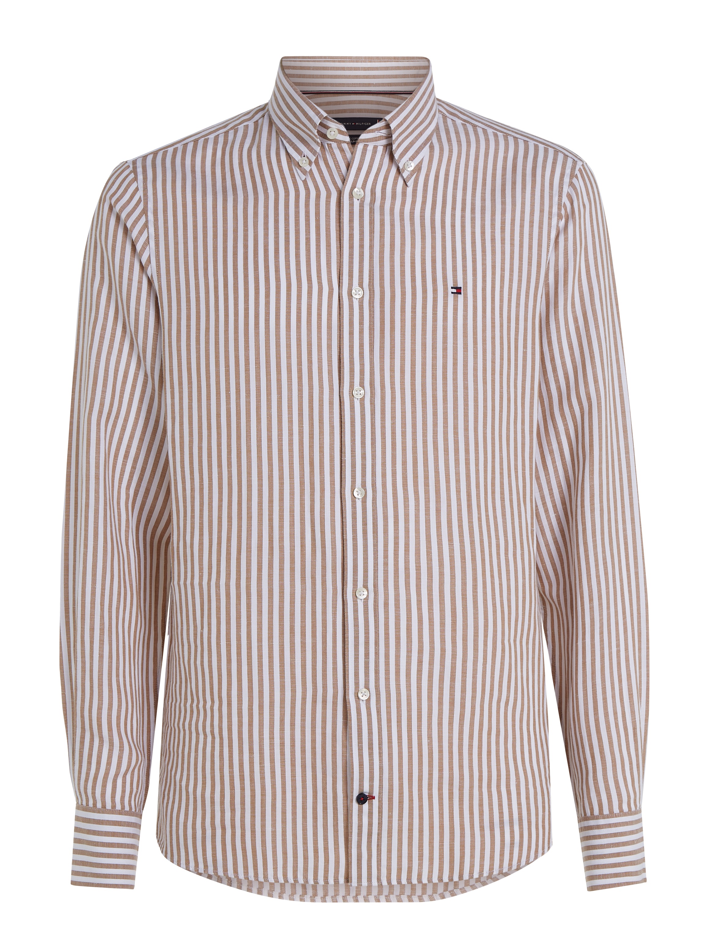Tommy Hilfiger Langarmhemd »CL W-COTTON LINEN STRIPE SHIRT«, modisch gestreift