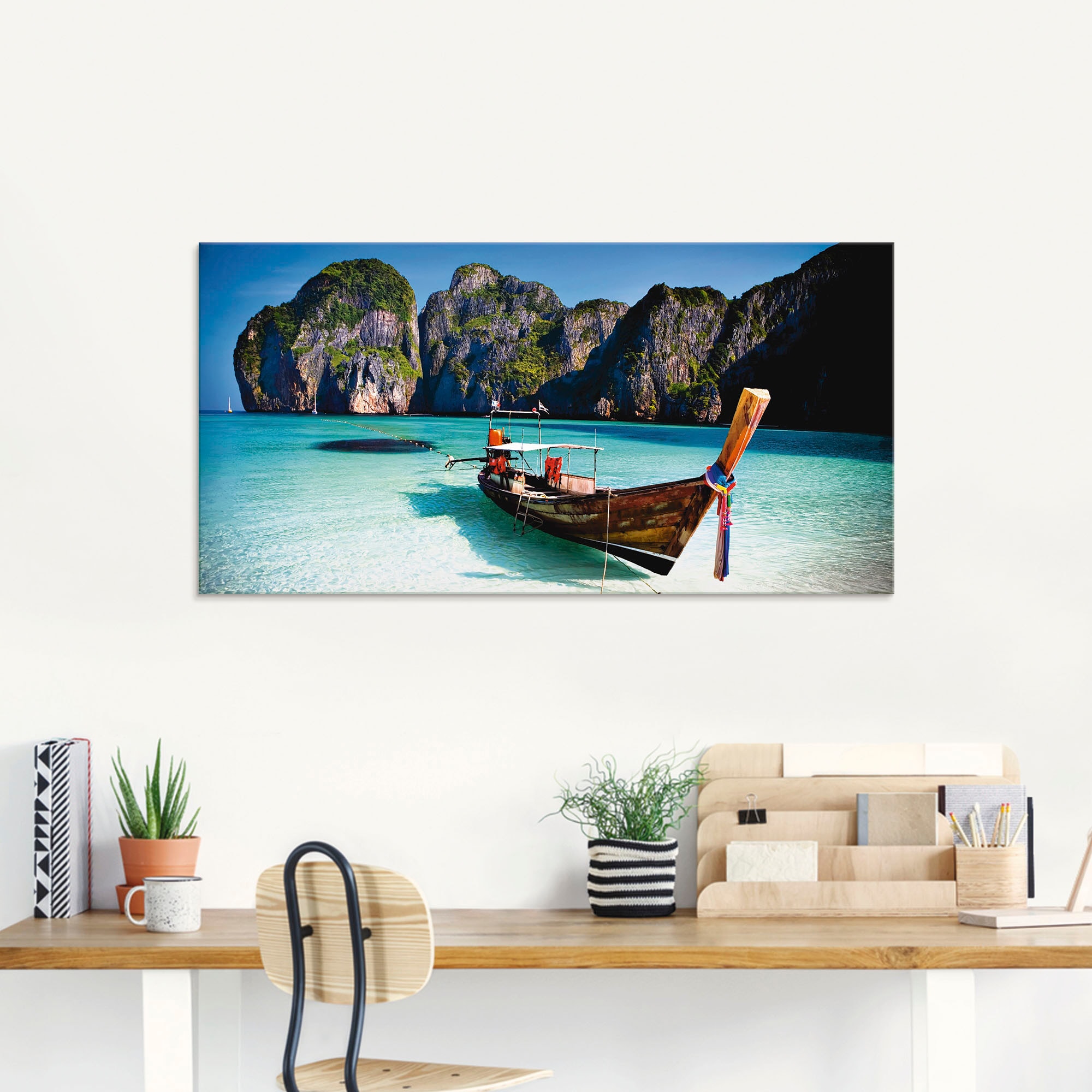 Artland Glasbild »Maya Bay, Koh Phi Phi Leh, Thailand«, Boote & Schiffe, (1 St.), in verschiedenen Größen