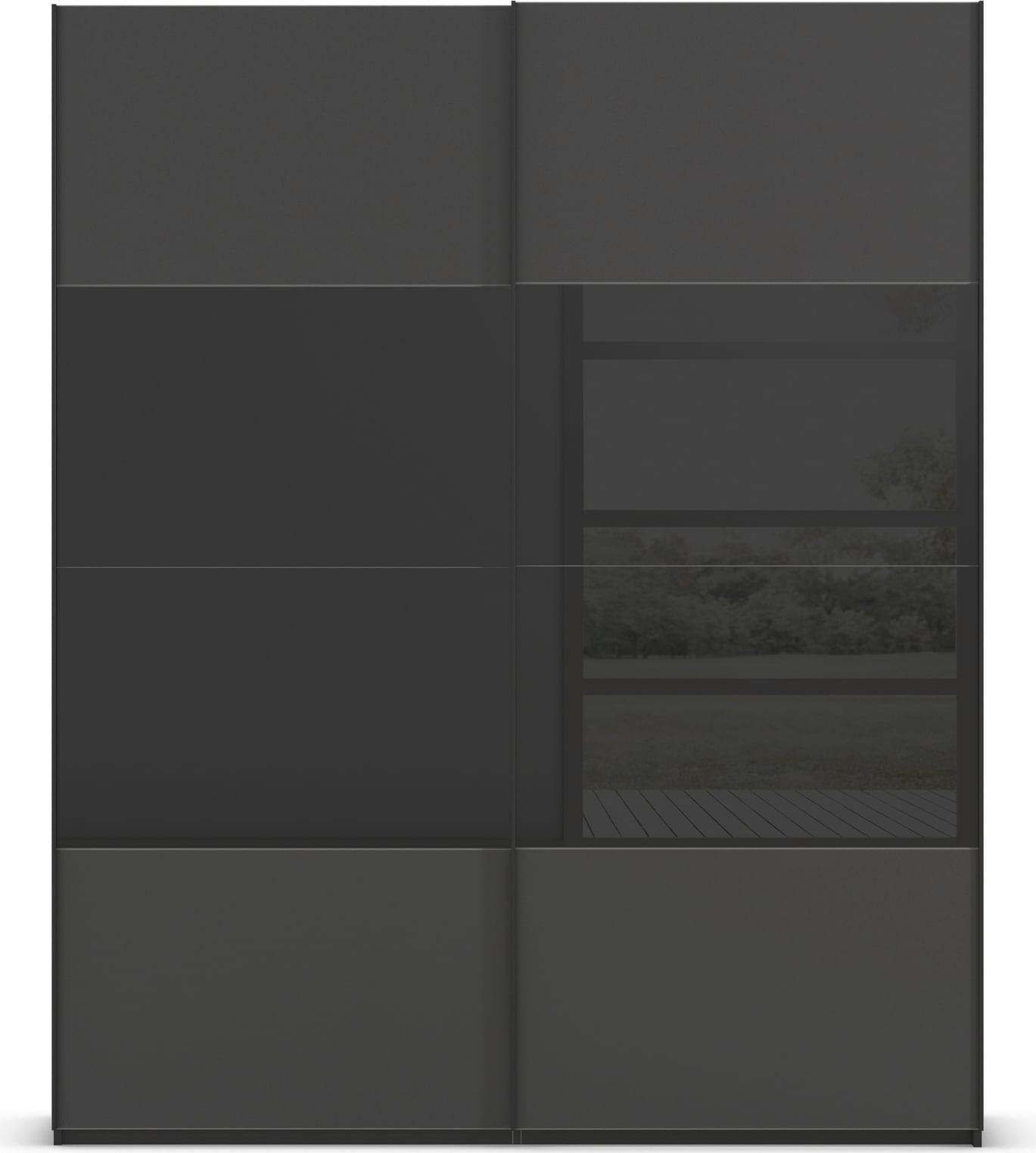 rauch Schwebetürenschrank »Kleiderschrank Schrank Garderobe Schlafzimmerschrank SCALE-FYRA« edle Türen viergeteilt Glas matt/glänzend viele Farben MADE IN GERMANY