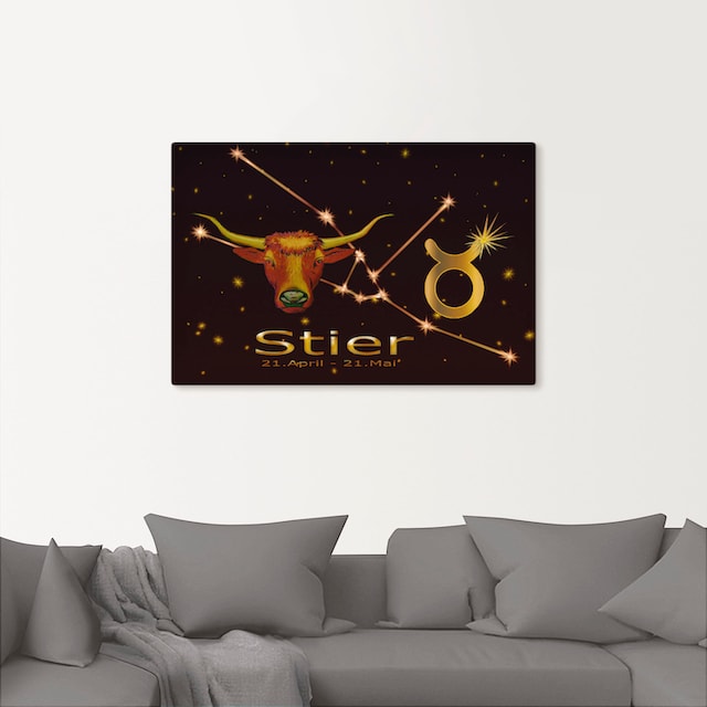Artland Wandbild »Sternzeichen - Stier«, Bilder von Sternzeichen, (1 St.),  als Alubild, Leinwandbild, Wandaufkleber oder Poster in versch. Größen  online bei OTTO