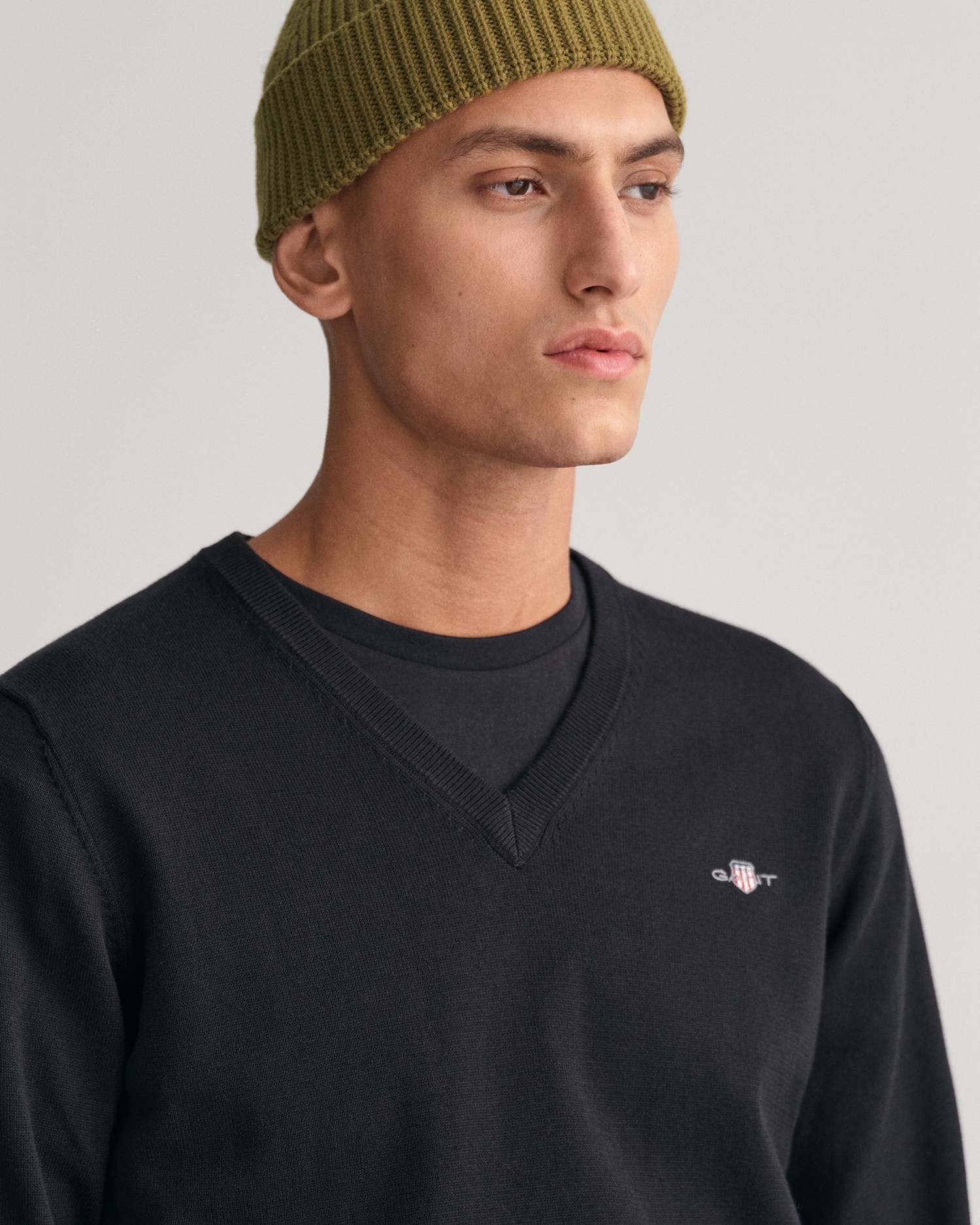 Gant V-Ausschnitt-Pullover »Classic Cotton V-Neck«, Premium Strickjersey aus weicher 100% Baumwolle, Übergangspullover