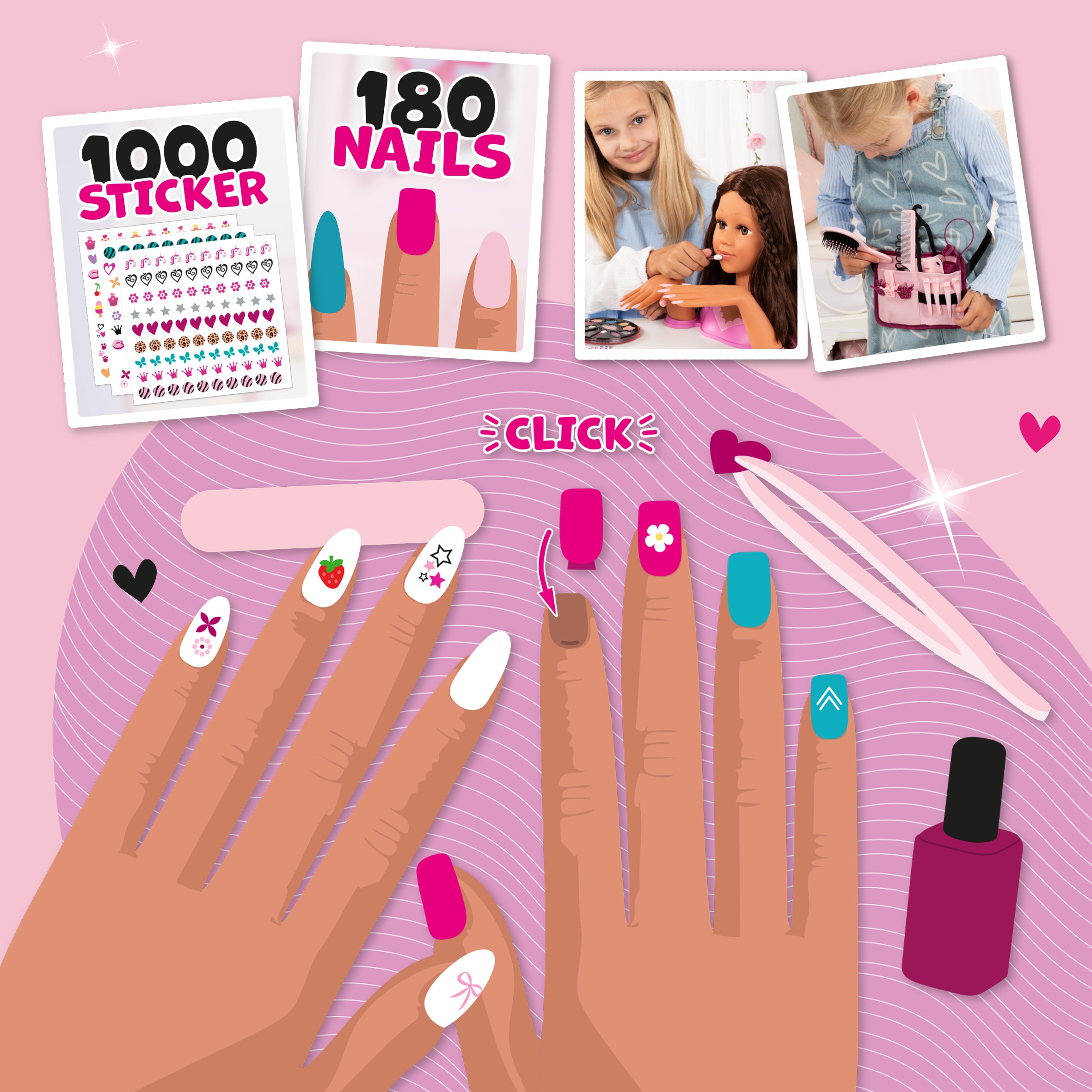 Bayer Frisier- & Schminkkopf »Charlene Super Model Magic Nails«