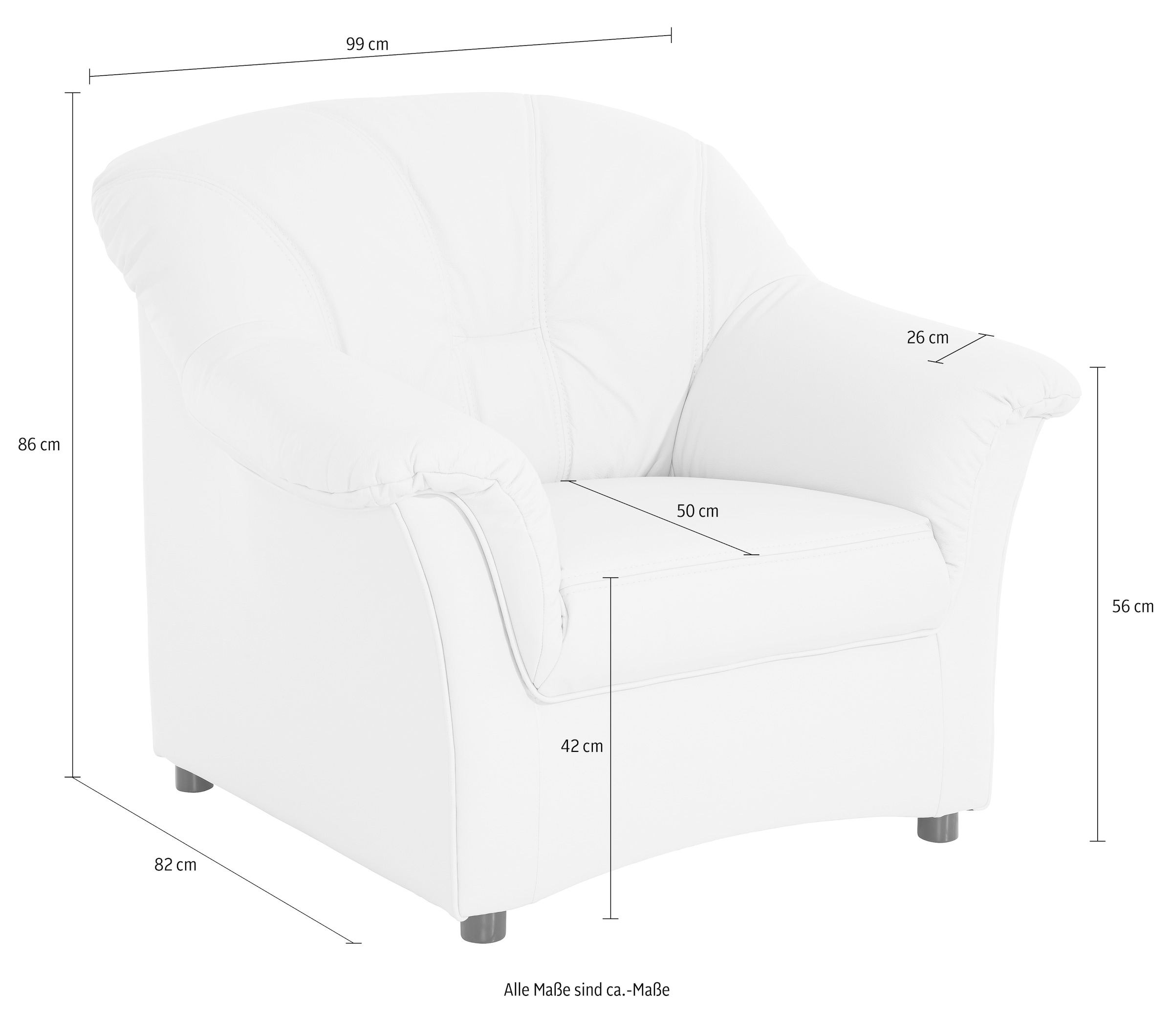 DOMO collection Sessel »Flores auch in Leder«, wahlweise mit Federkern (nicht bei Microfaser PRIMABELLE®-Struktur)