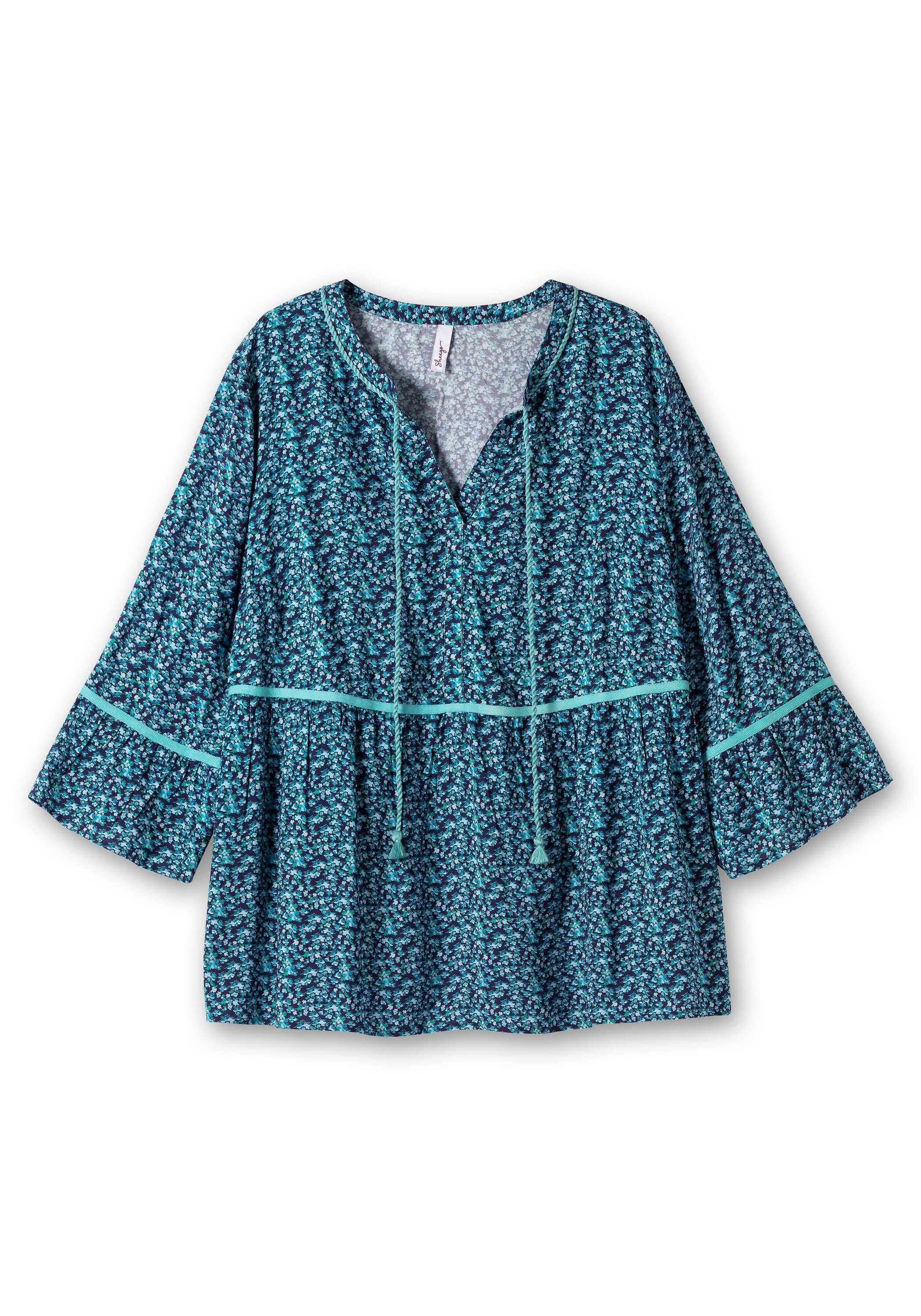 Sheego Tunika »Tunika mit Blumenprint und 3/4-Arm«, mit Blumenprint und 3/4-Arm