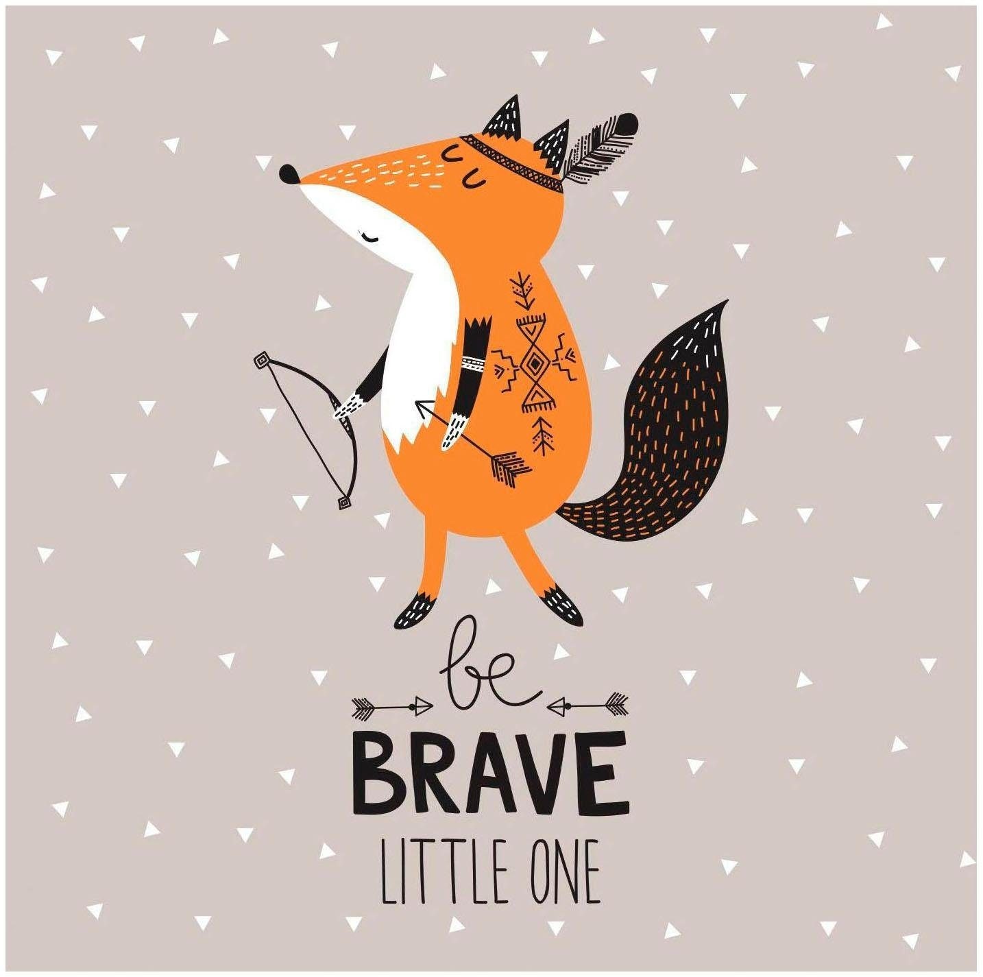 Dekokissen »Be Brave«, mit kleinem Fuchs, Kissenhülle ohne Füllung, 1 Stück