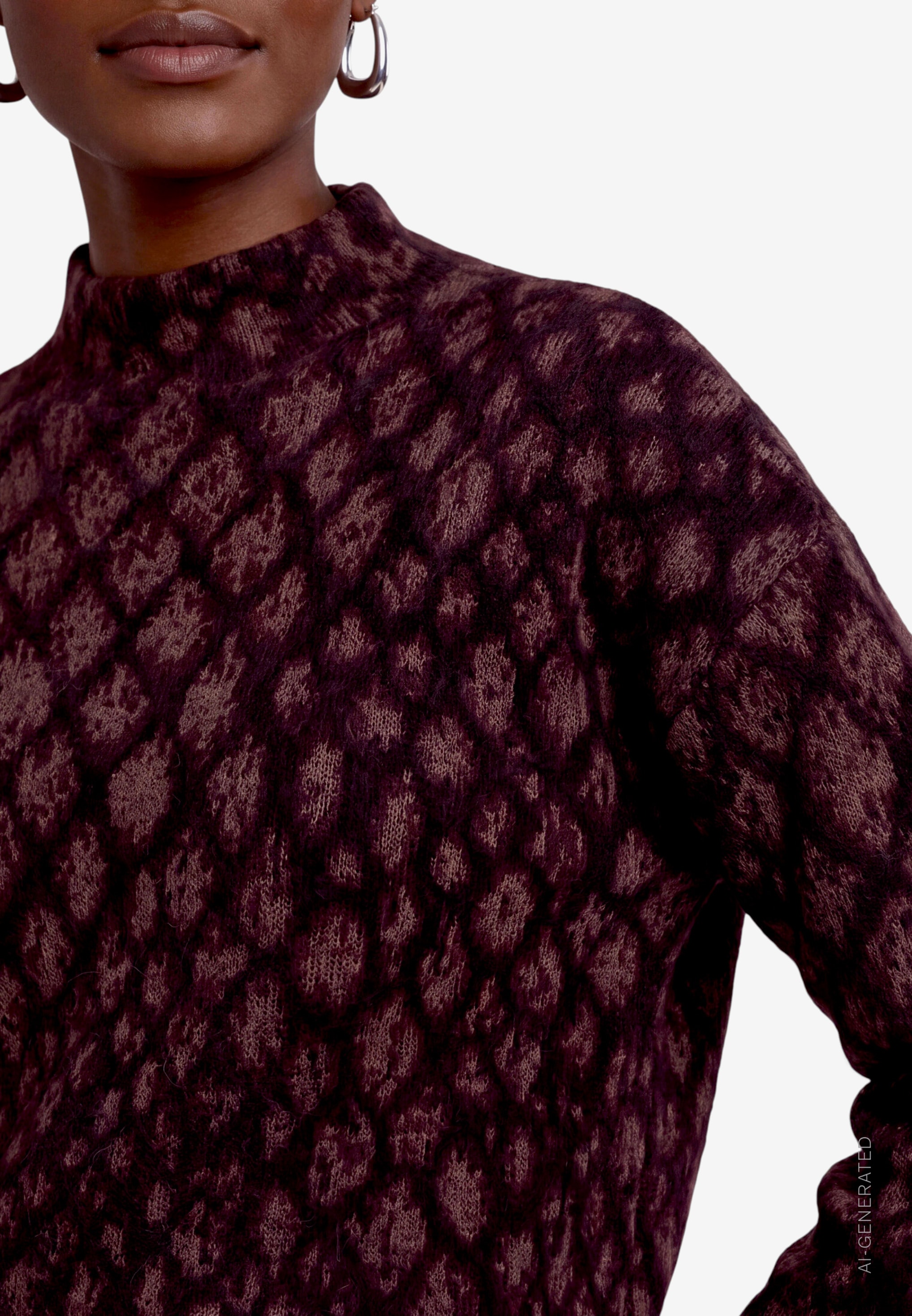 Zero Strickpullover Strickpullover mit Animalprint
