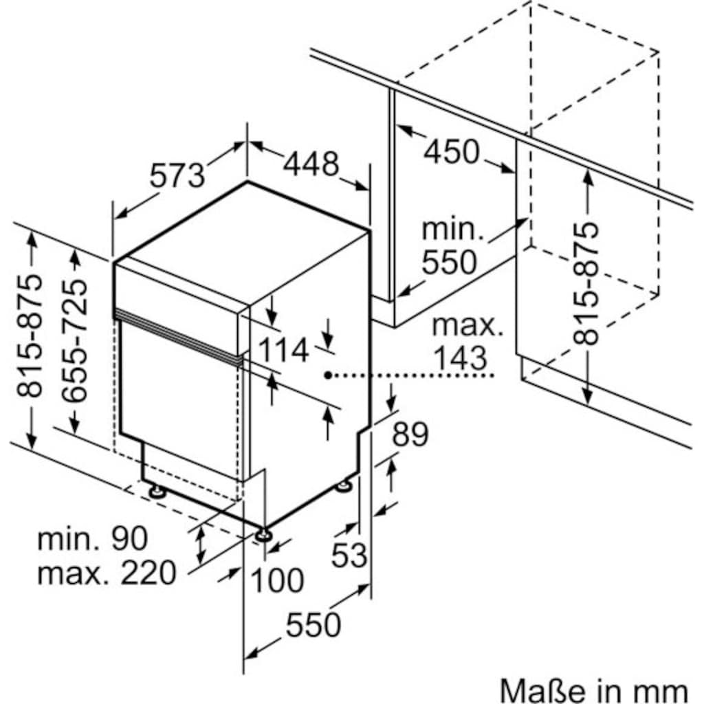 BOSCH teilintegrierbarer Geschirrspüler »SPI4HMS61E«, Serie 4, SPI4HMS61E, 10 Maßgedecke