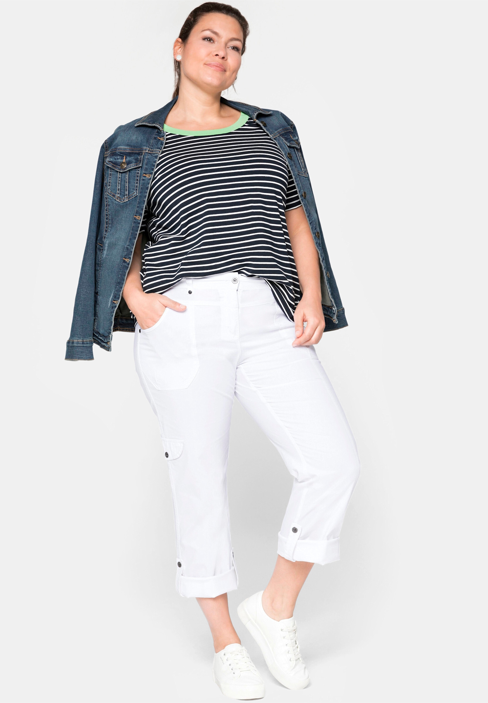 Sheego Cargohose »Cargohose Cargohose mit Krempelfunktion«  mit Krempelfunktion