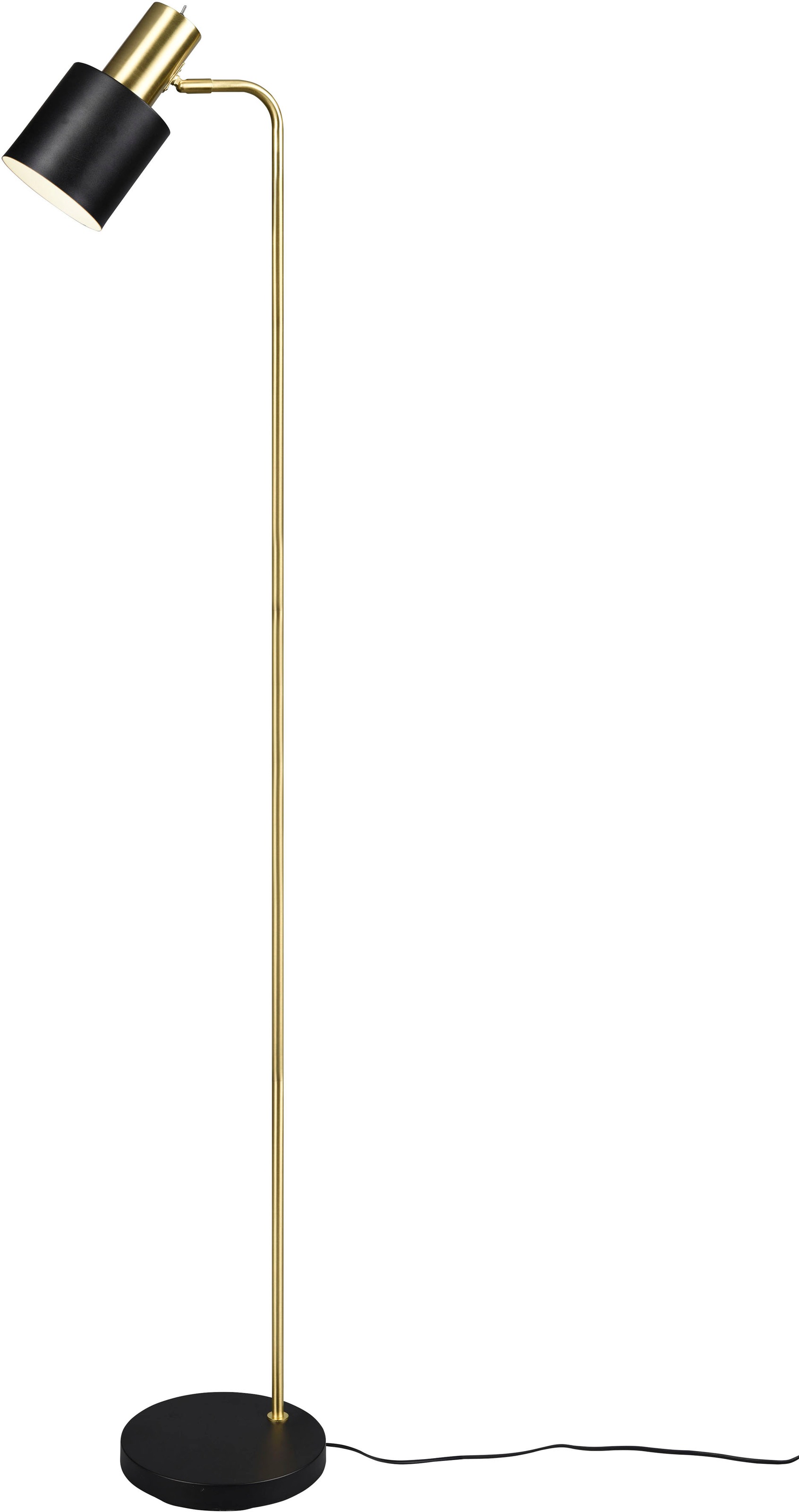 REALITY Leuchten Stehlampe »Adam«, 1 flammig, Leuchtmittel E27 | ohne Leuchtmittel, Stehleuchte 153cm, exkl 1xE27 max 10W, Kippschalter am Metallschirm