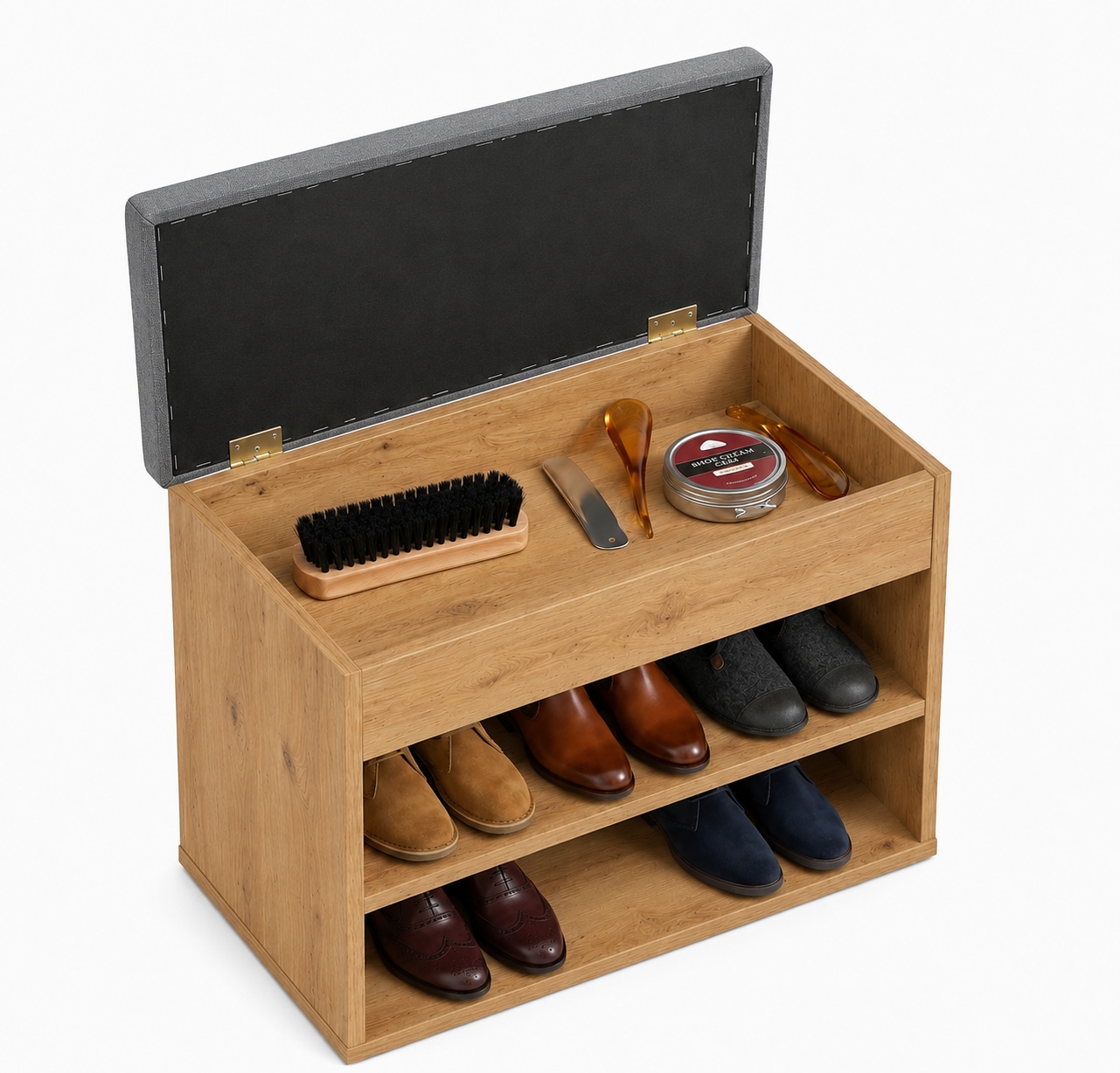 OTTO home Schuhbank »Schuchschrank 60,  Schuhregal, Schuhtruhe, Schuhkommode, Sitzbank« Inkl. bequemem Sitzkissen mit Stauraum darunter