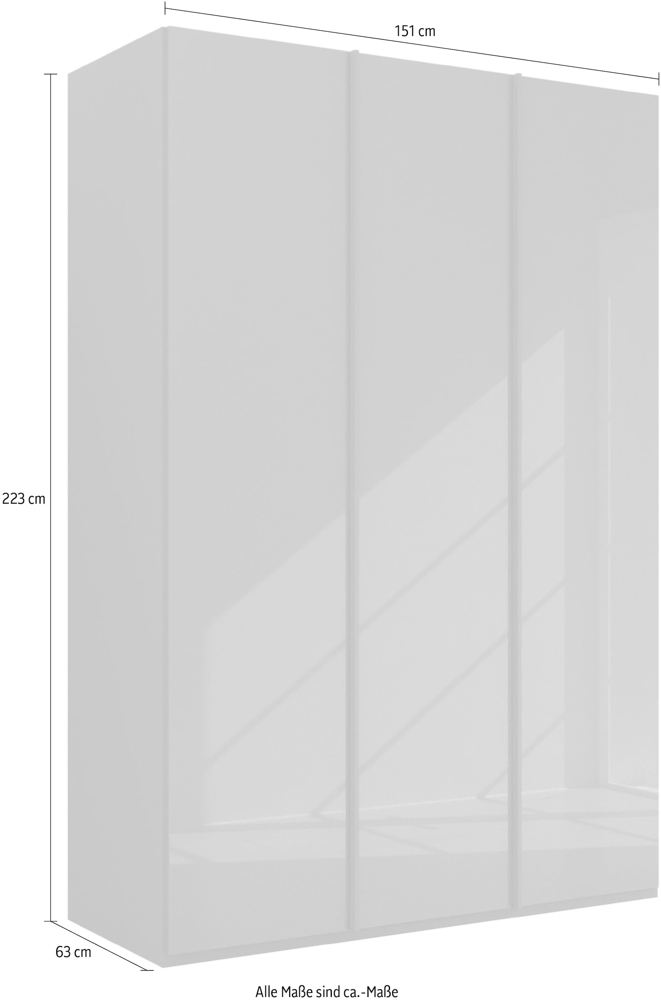 rauch Drehtürenschrank »Kleiderschrank Schrank Garderobe Wäscheschrank SKAT MERIDIAN Glasfront« Breiten 151/201/251/301, Höhen 223/235 cm, inkl. SOFT-CLOSE-FUNKTION,  mit Schubladeneinsatz, Wäscheeinteilung, Innenspiegel MADE IN GERMANY