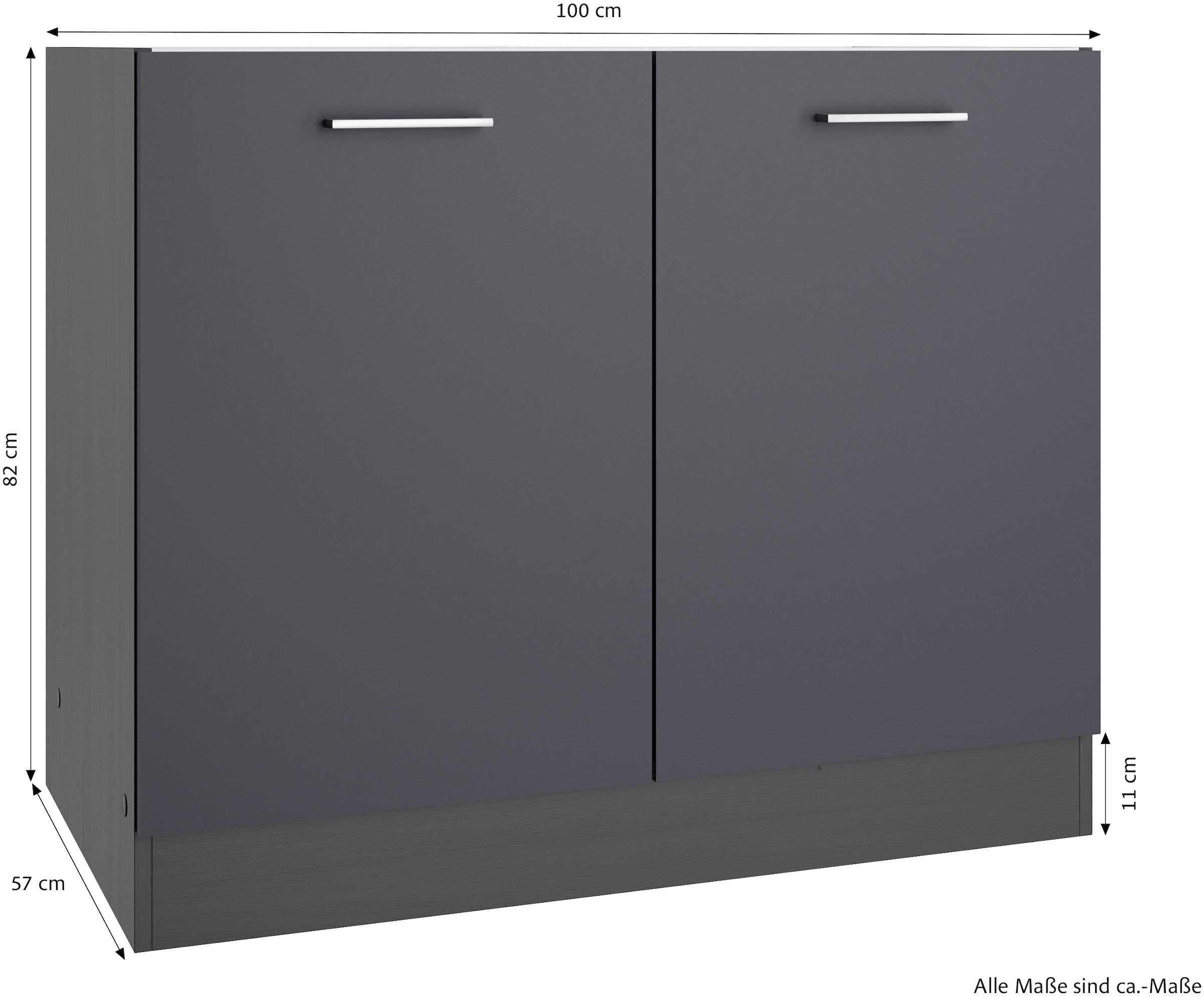 KOCHSTATION Spülenschrank »KS-Milan«, HELD Möbel, Spülenschrank 100 cm, matte oder hochglänzende Fronten