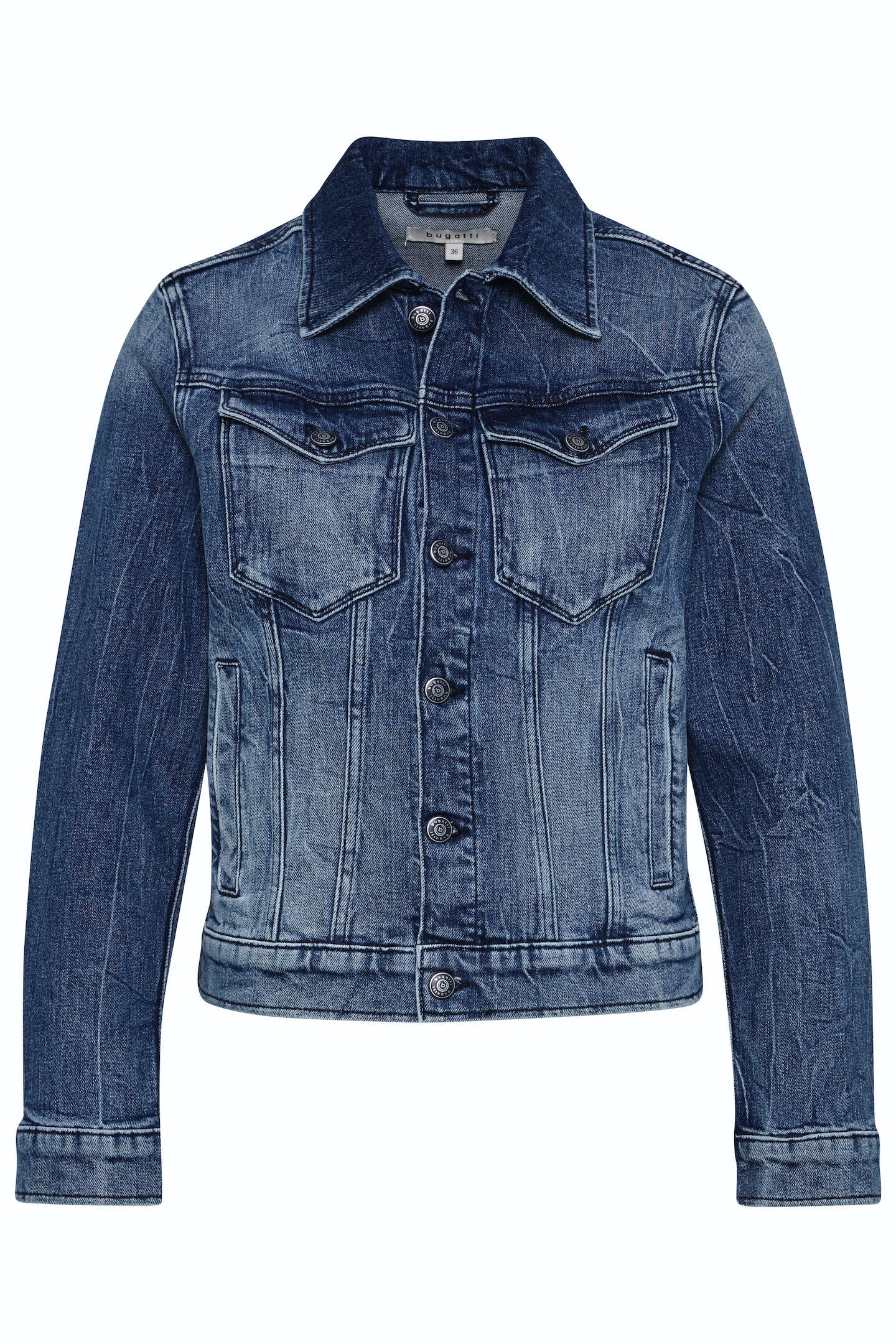 bugatti Jeansjacke, ohne Kapuze, in Used-Optik