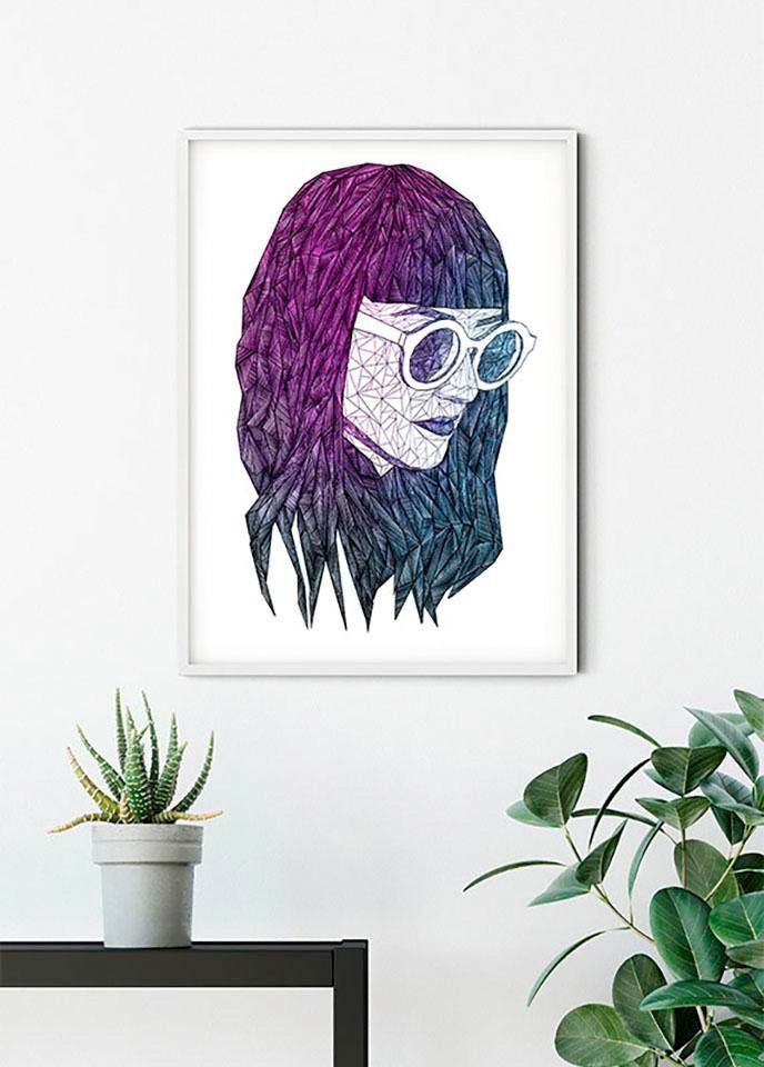 Komar Bild »Grid Violet«, Porträts, (1 St.), Wandbild zur Dekoration - ohne Rahmen