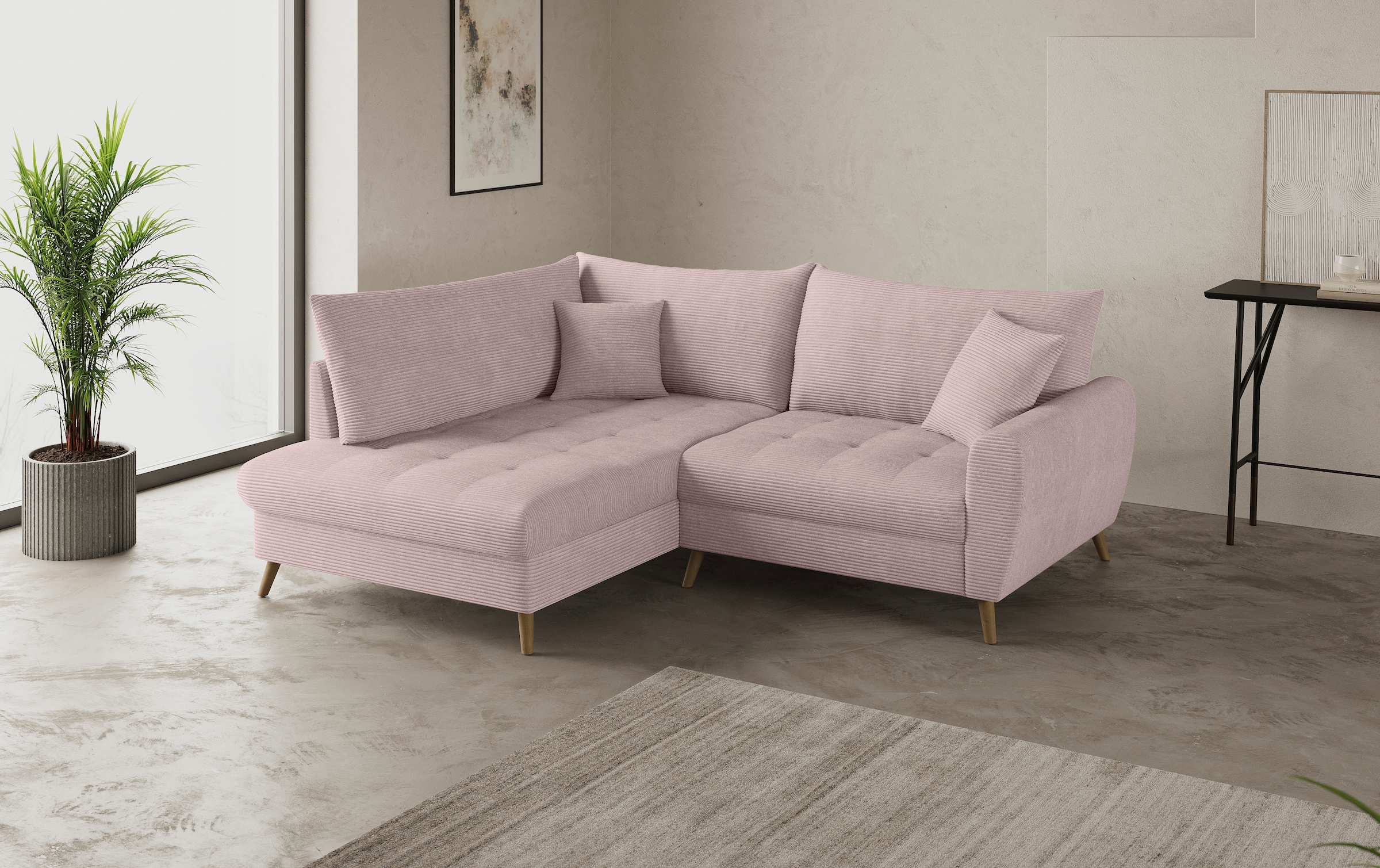 Mr. Couch Ecksofa »Blackburn II L-Form«, Wahlweise mit Kaltschaumpolsterung bis 140 kg belastbar