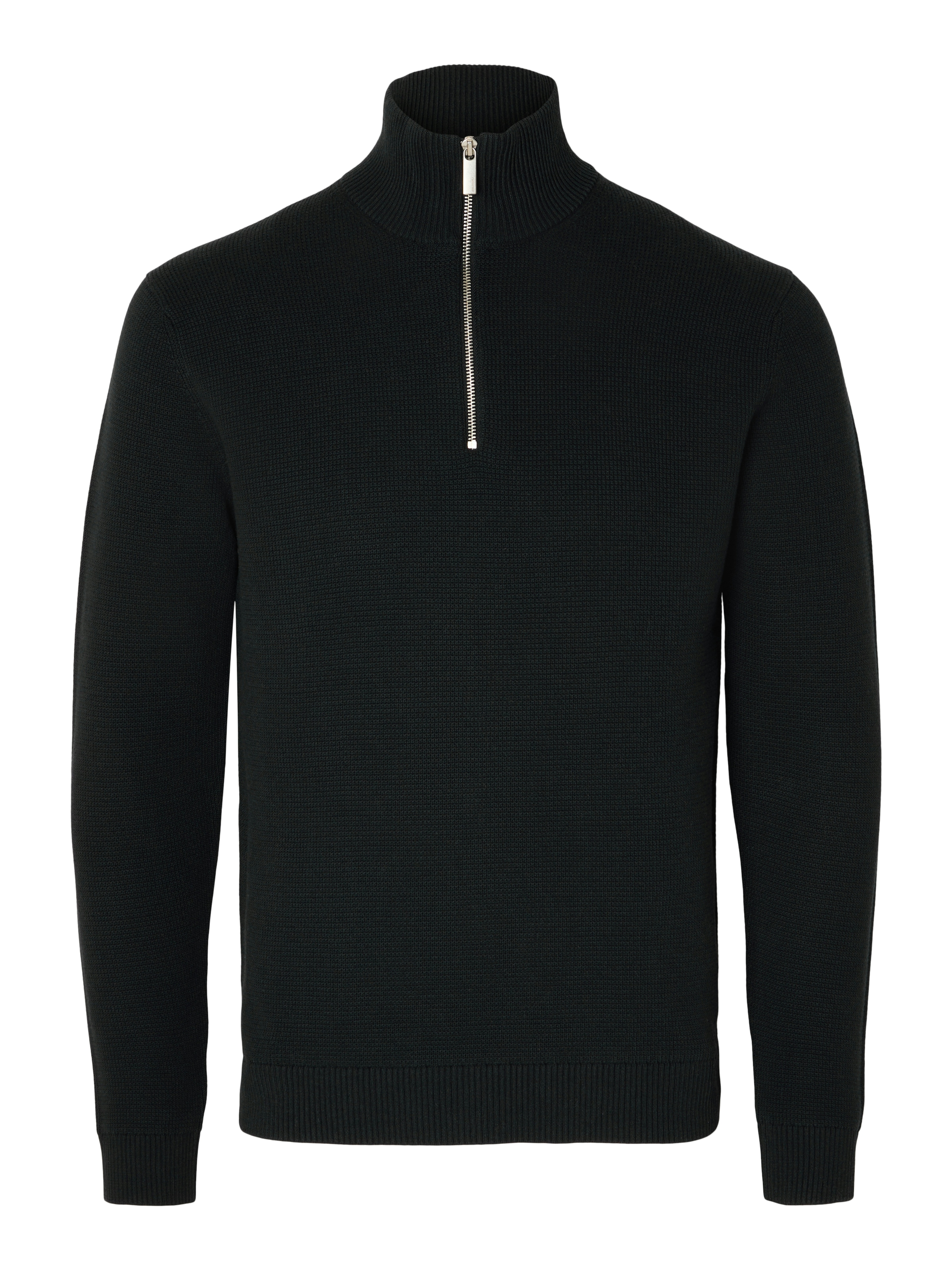 SELECTED »SLHDANE LS KNIT STRUCTURE HALF ZIP NOOS« Baumwolle, regular fit