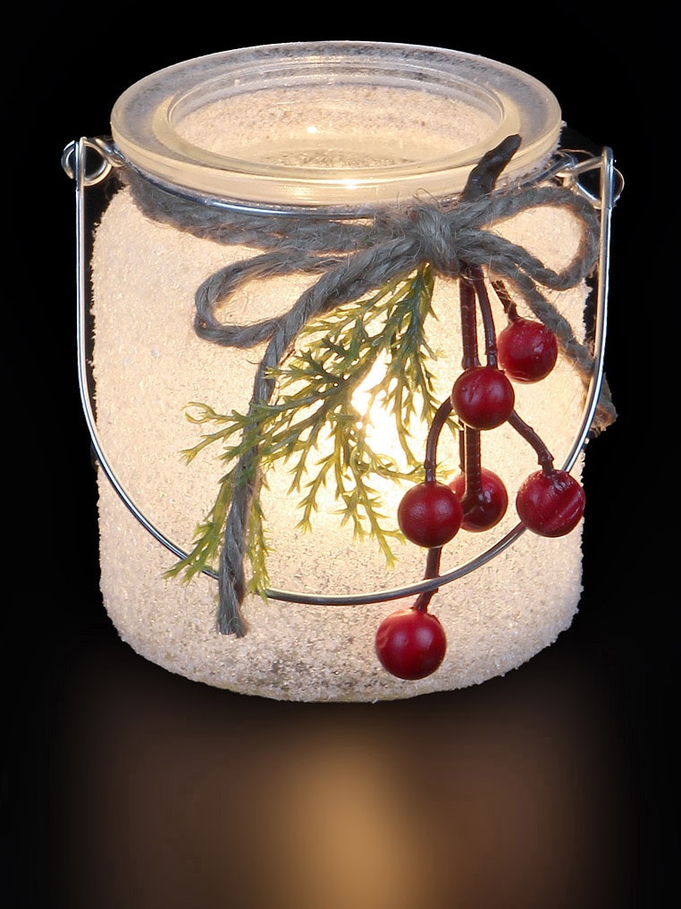 Ambiente Haus Teelichthalter »Xmas Glas mit Griff - Beeren, Weihnachtsdeko«,  (1 St.) bestellen im OTTO Online Shop