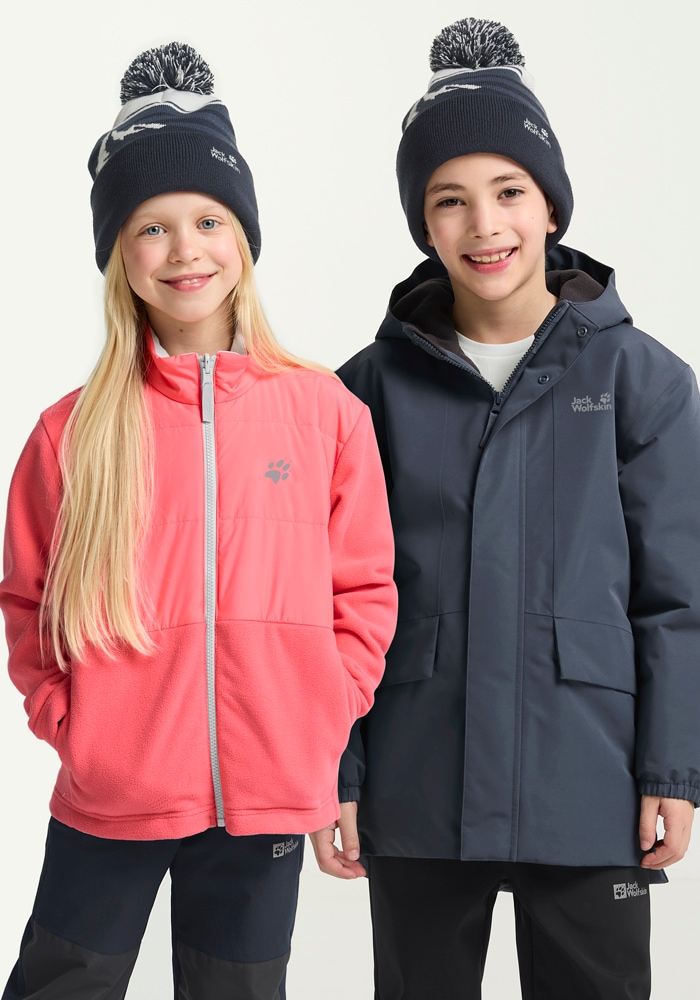 Jack Wolfskin Bommelmütze »STRIPY POMPOM BEANIE K« in blau, Größe M