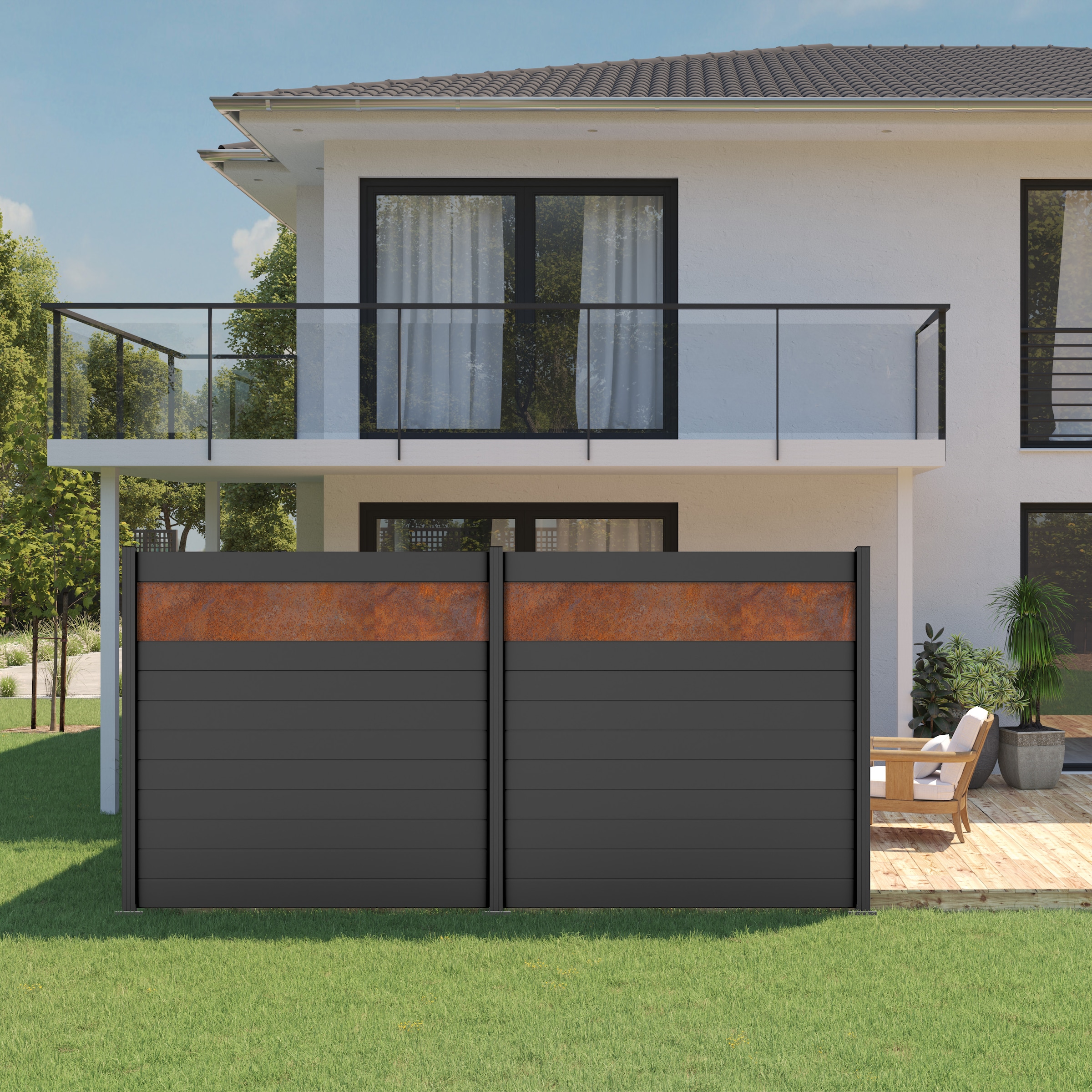 STAKET PRO Gartenzaun »Anbauzaun Paneel 150« LxH: 184,2x187 cm, 1 Element á 180 cm Breite + Cortenstahl