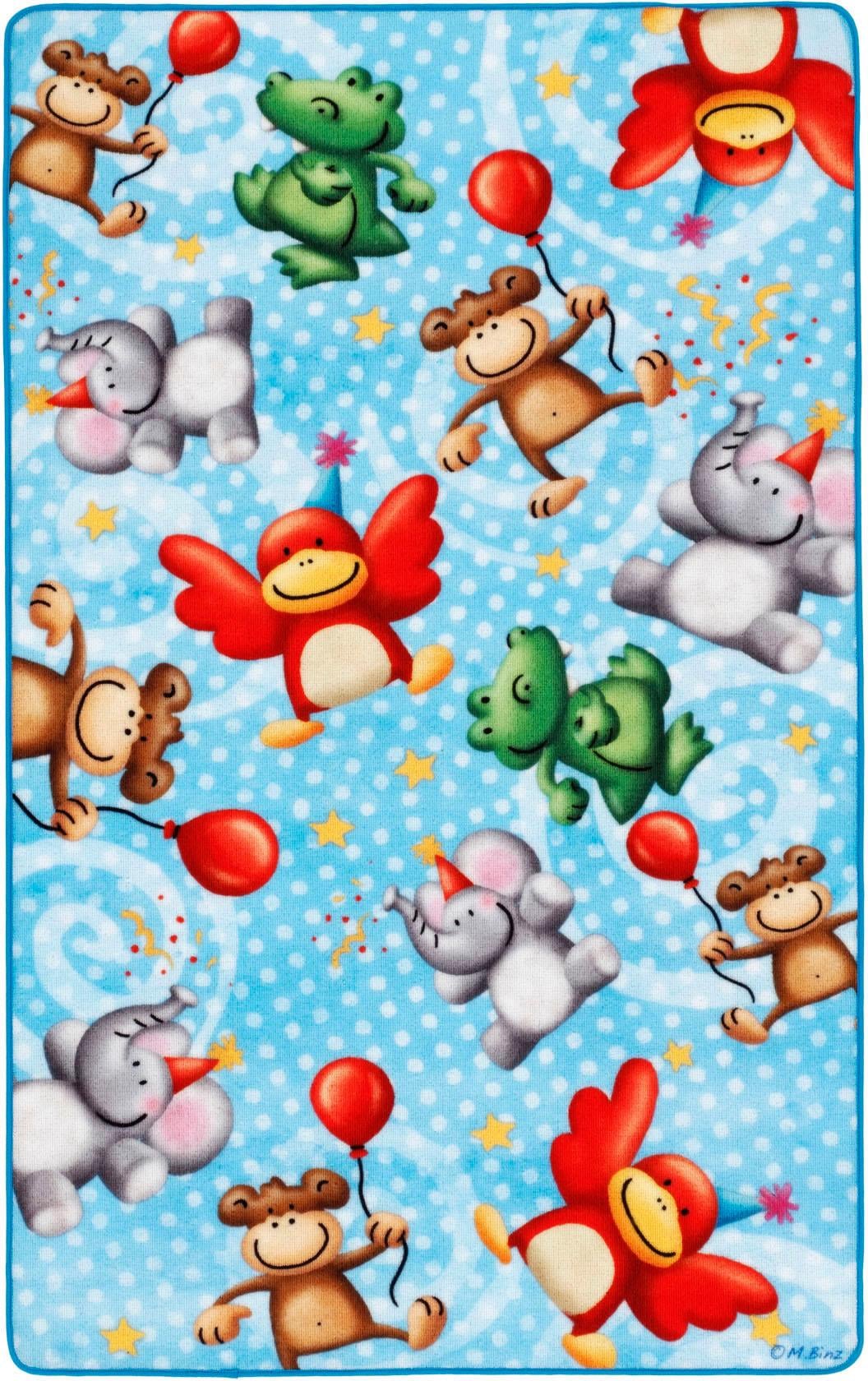 Böing Carpet Kinderteppich »Lovely Kids LK-4 Affen«, rechteckig, Motiv Zootiere, Kinderzimmer