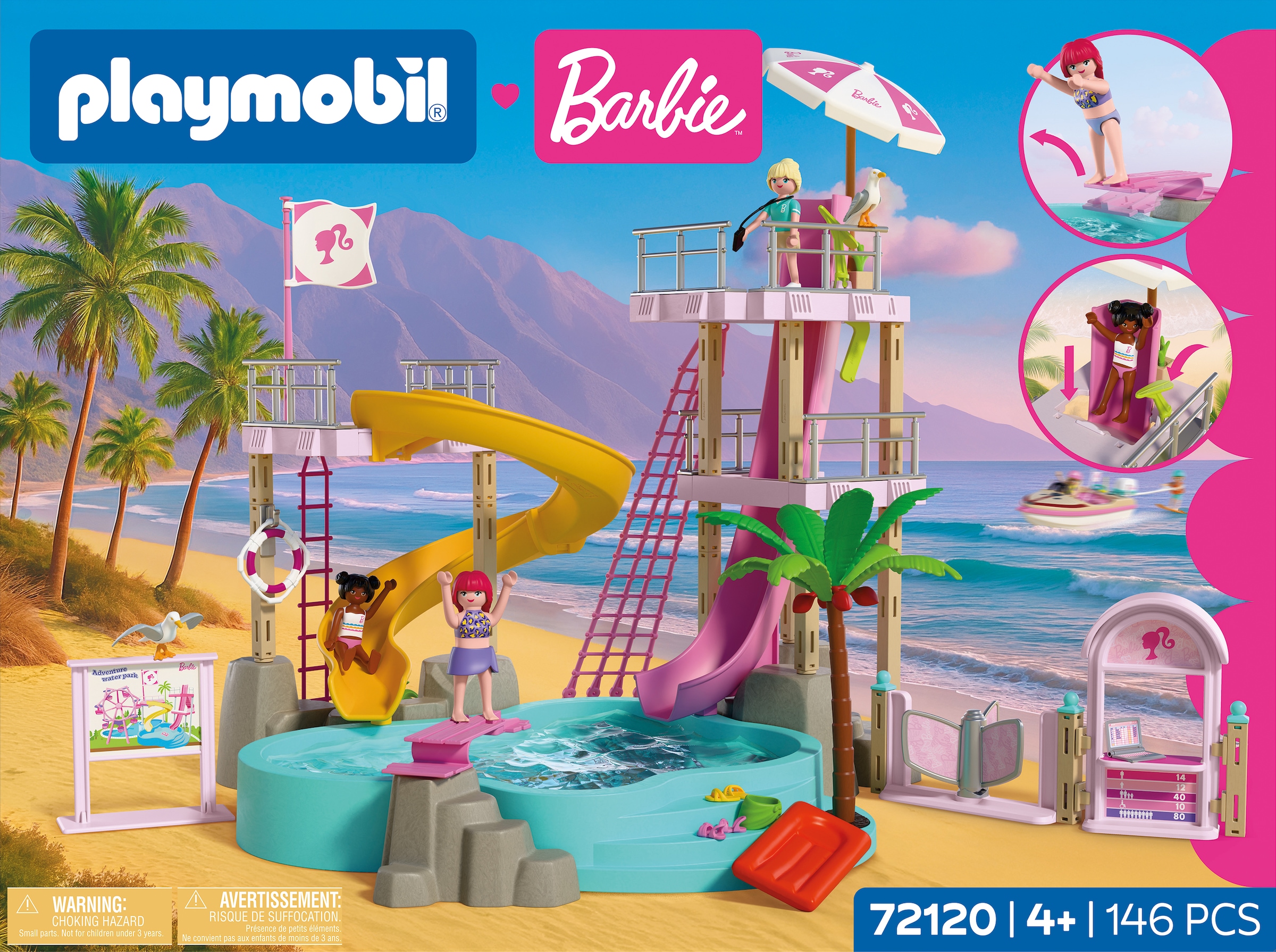Playmobil® Konstruktions-Spielset »PLAYMOBIL x Barbie™ Wasserpark (72120), Barbie™« Made in Europe