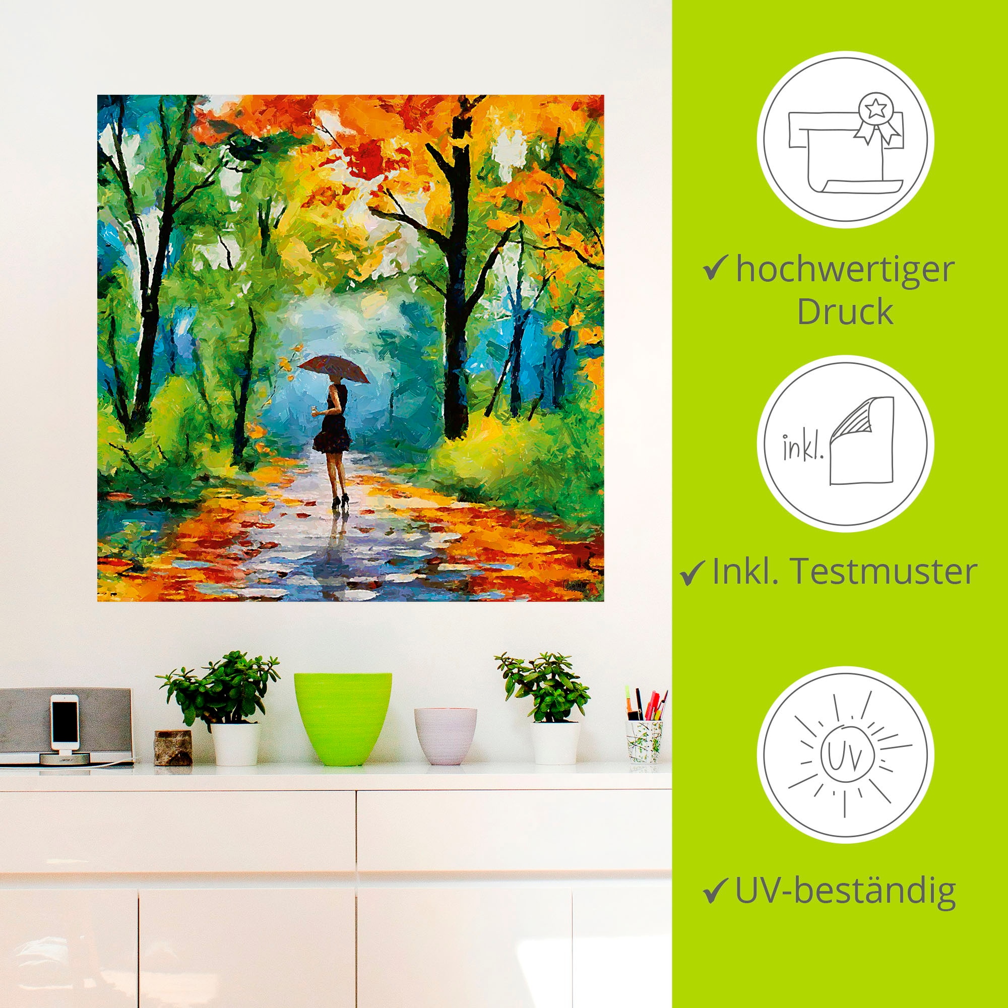 Artland Wandbild »Herbstlicher Spaziergang im Park«, Vier Jahreszeiten Bilder, (1 St.), als Alubild, Outdoorbild, Leinwandbild, Poster, Wandaufkleber