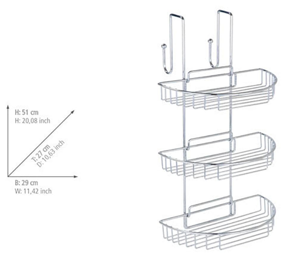 WENKO Duschablage »Badregal zum Hängen«, 3 Ablagen