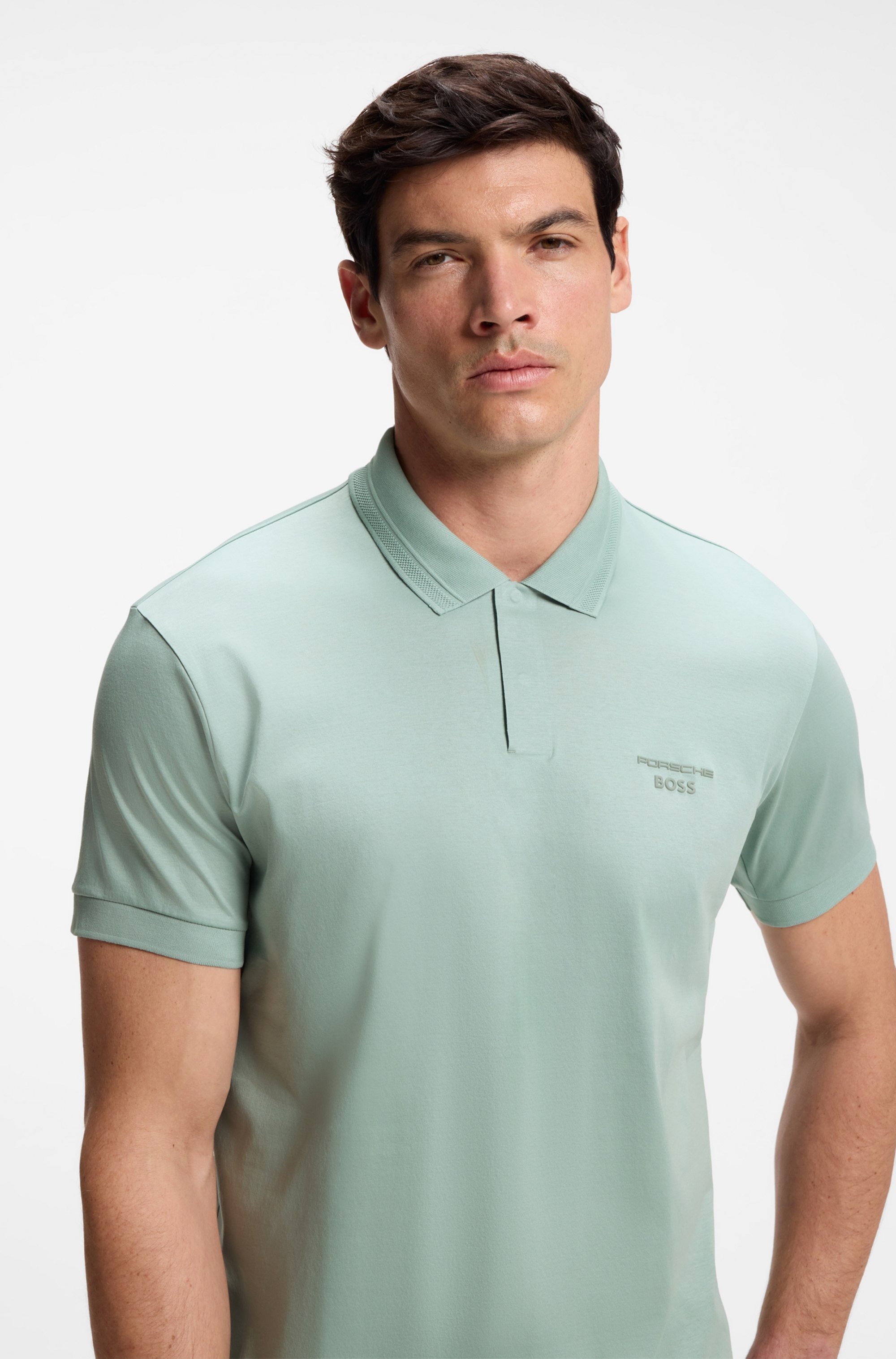 BOSS GREEN Poloshirt »Porsche Spirit 70 Capsule Collection« Premium Herrenmode Innovative Geruchskontroll-Technologie HEIQ MINT