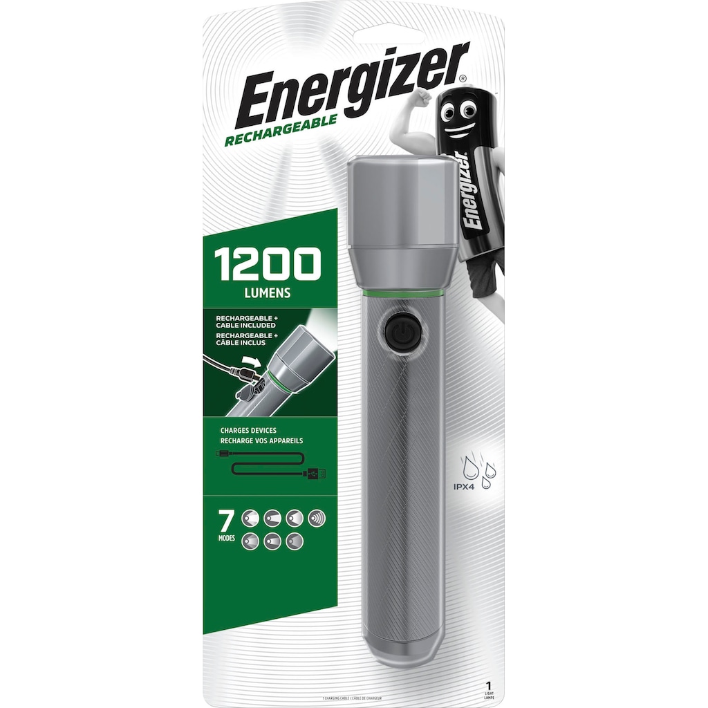 Energizer LED Taschenlampe »Vision HD Metall wiederaufladbar 1200 Lumen«