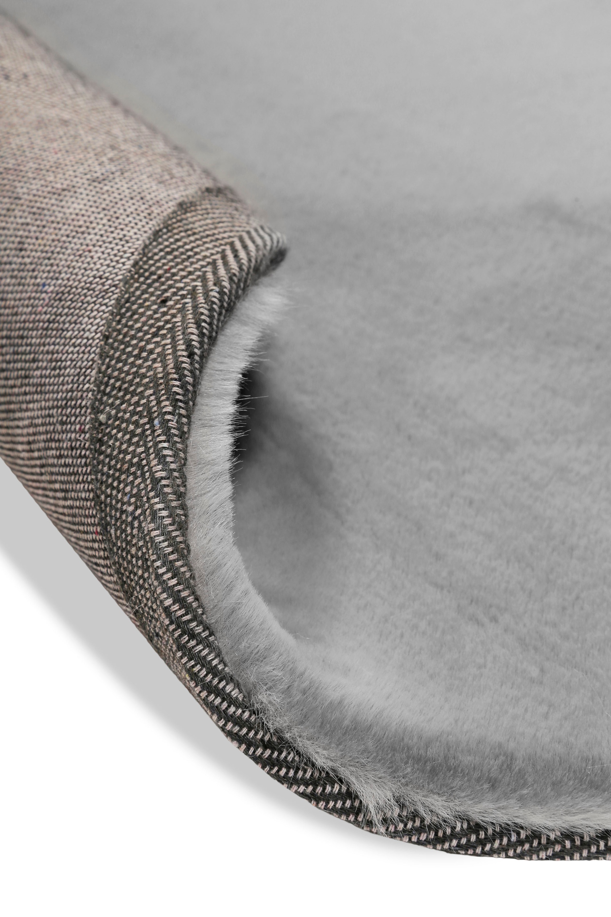 Wecon home Basics Hochflor-Teppich »Anna«, rund, 25 mm Höhe, Wohnzimmer, Schlafzimmer, Felloptik, sehr weich und flauschig, Uni