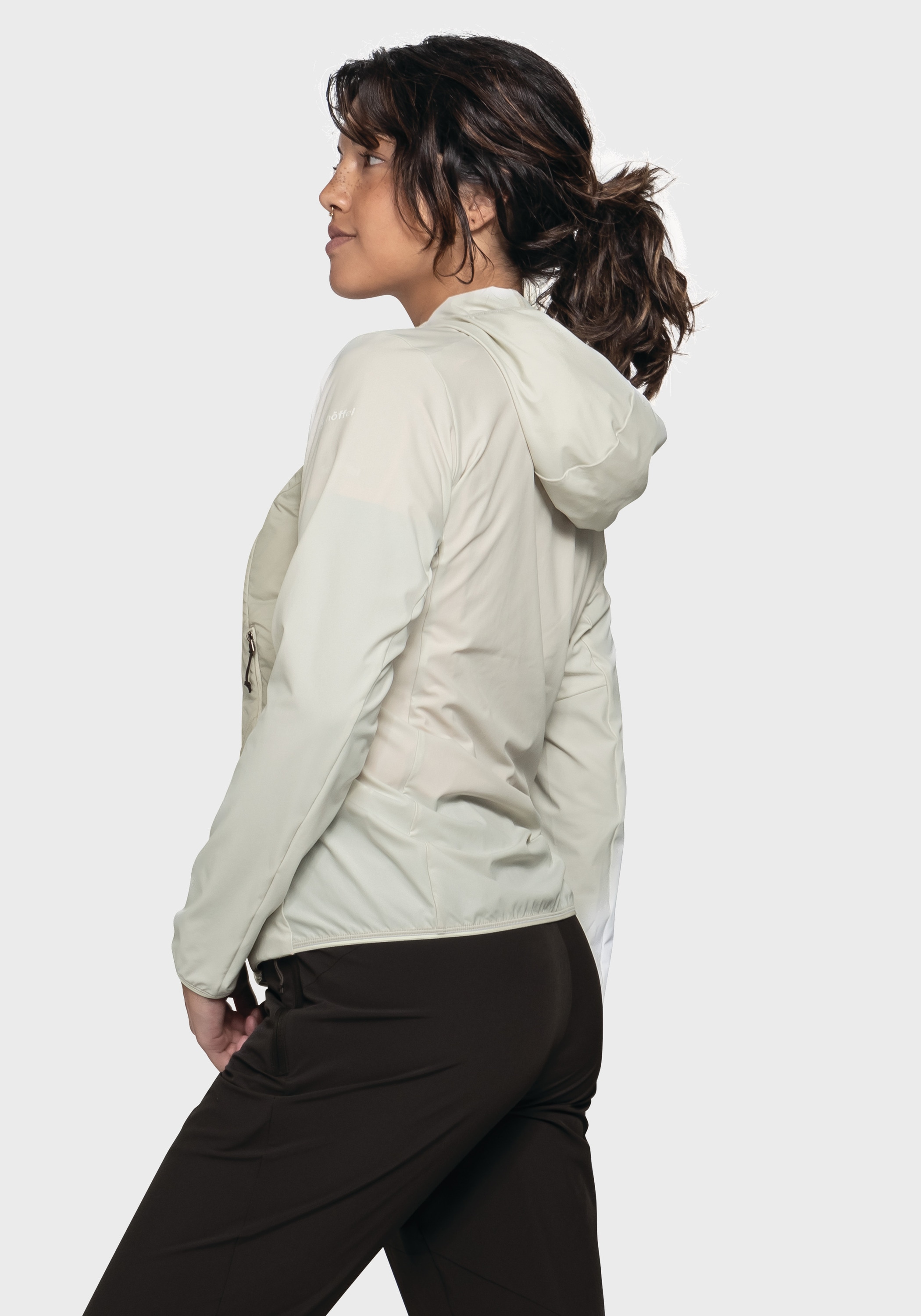 Schöffel Funktionsjacke »Hiking Hybrid Jk Style Blaueis WMS«, mit Kapuze