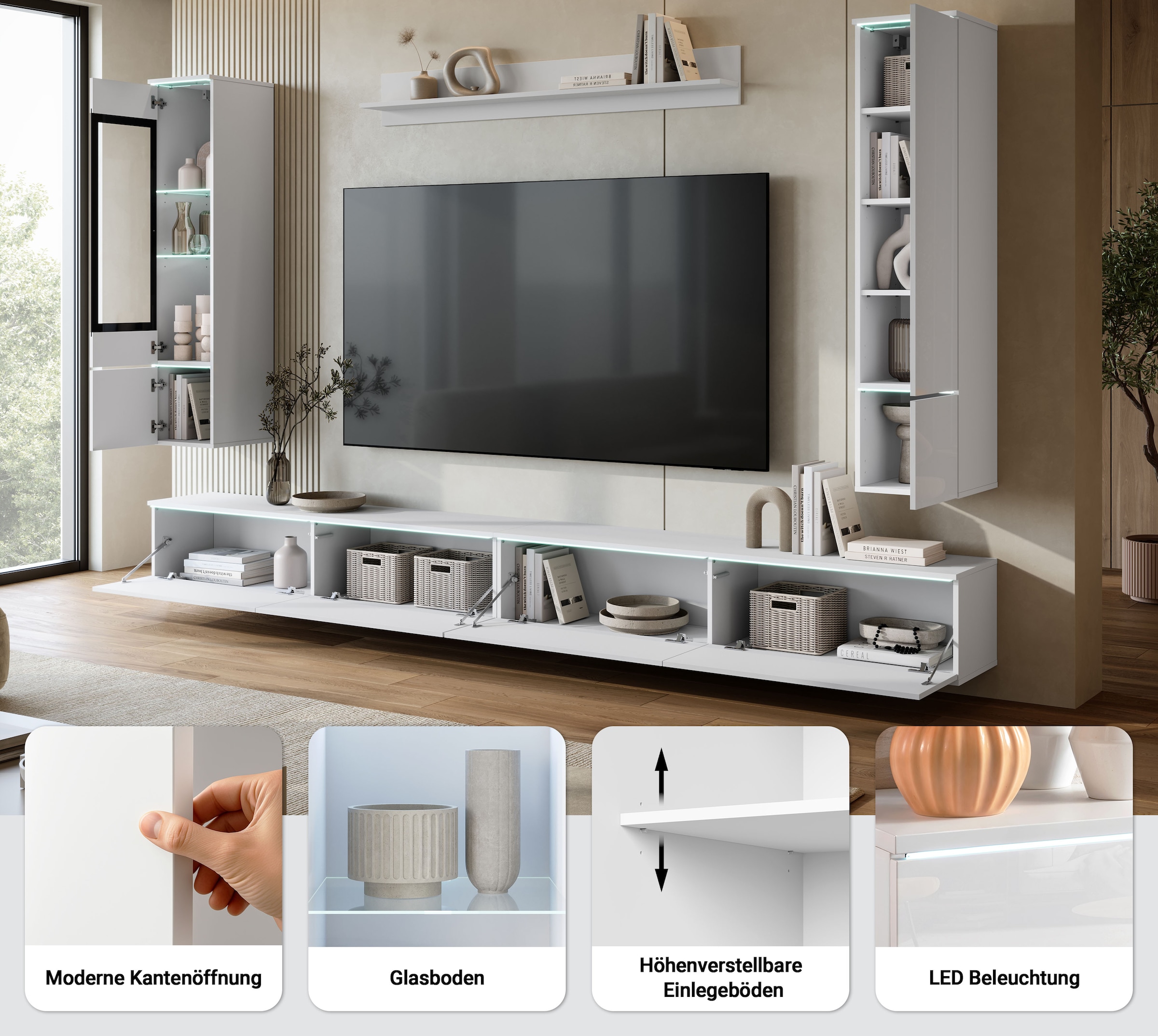 Home affaire Wohnwand »Vera, Breite 300 cm« Komplett-Set, 5 Stk. tlg.