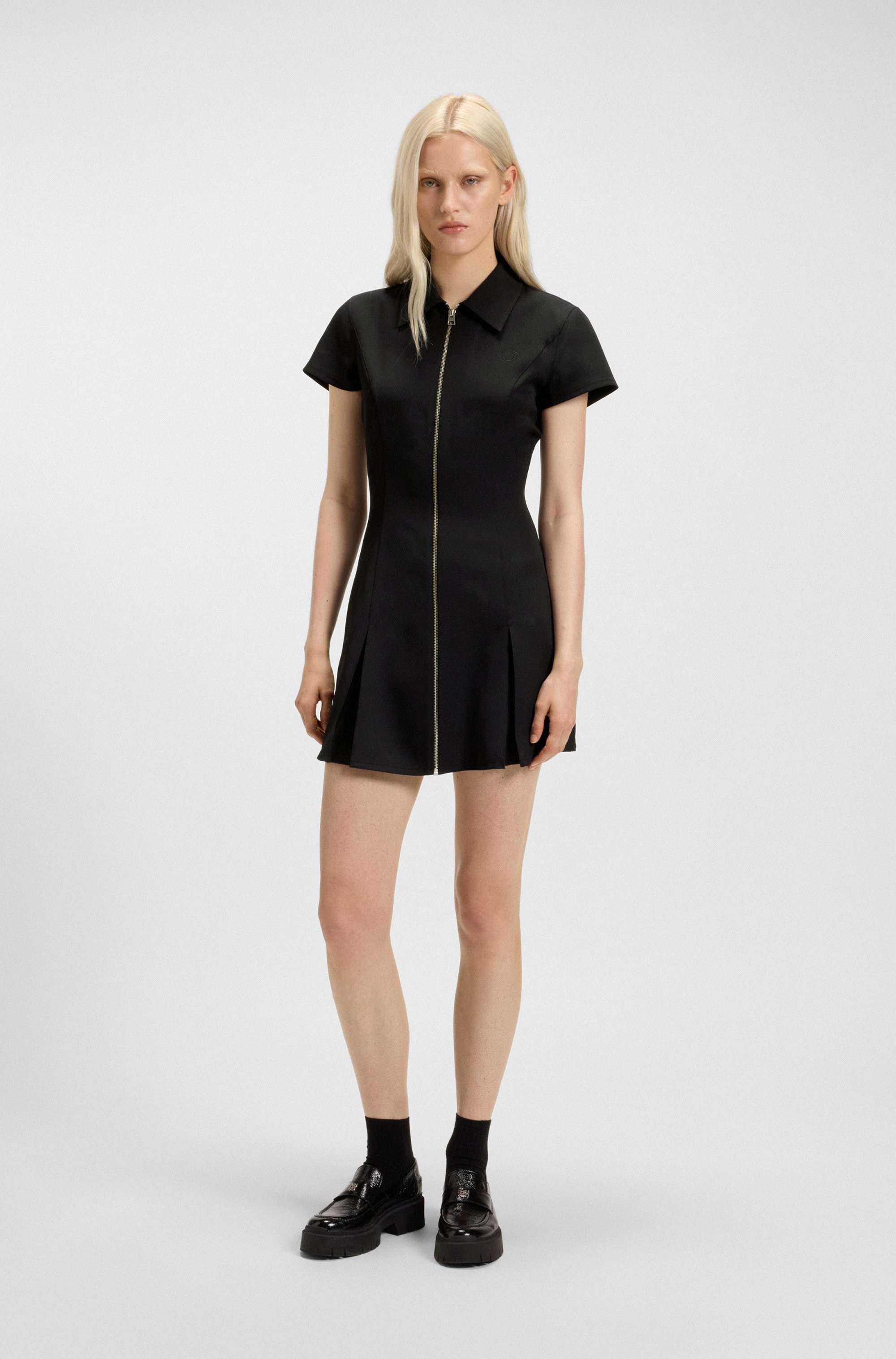 HUGO Blue Polokleid »Kahuma«, Rockteil mit Kellerfalten