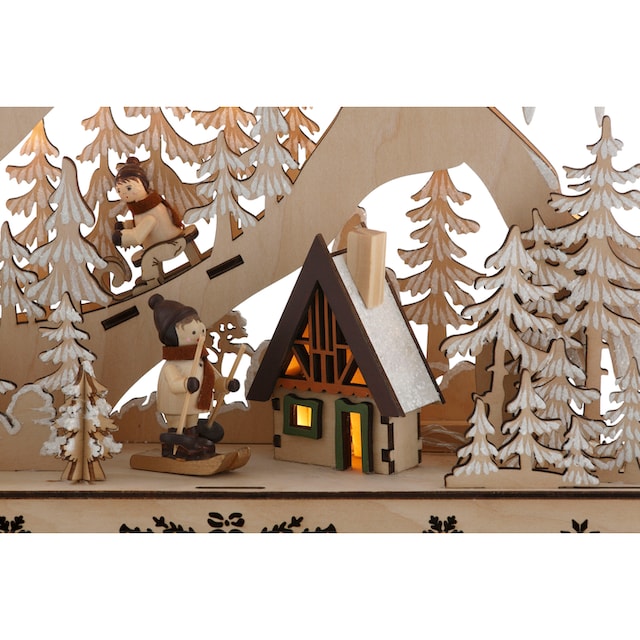 Home affaire LED Baum »Schneelandschaft«, mit Hütte und Skifahrern, Höhe  ca. 48 cm bestellen bei OTTO