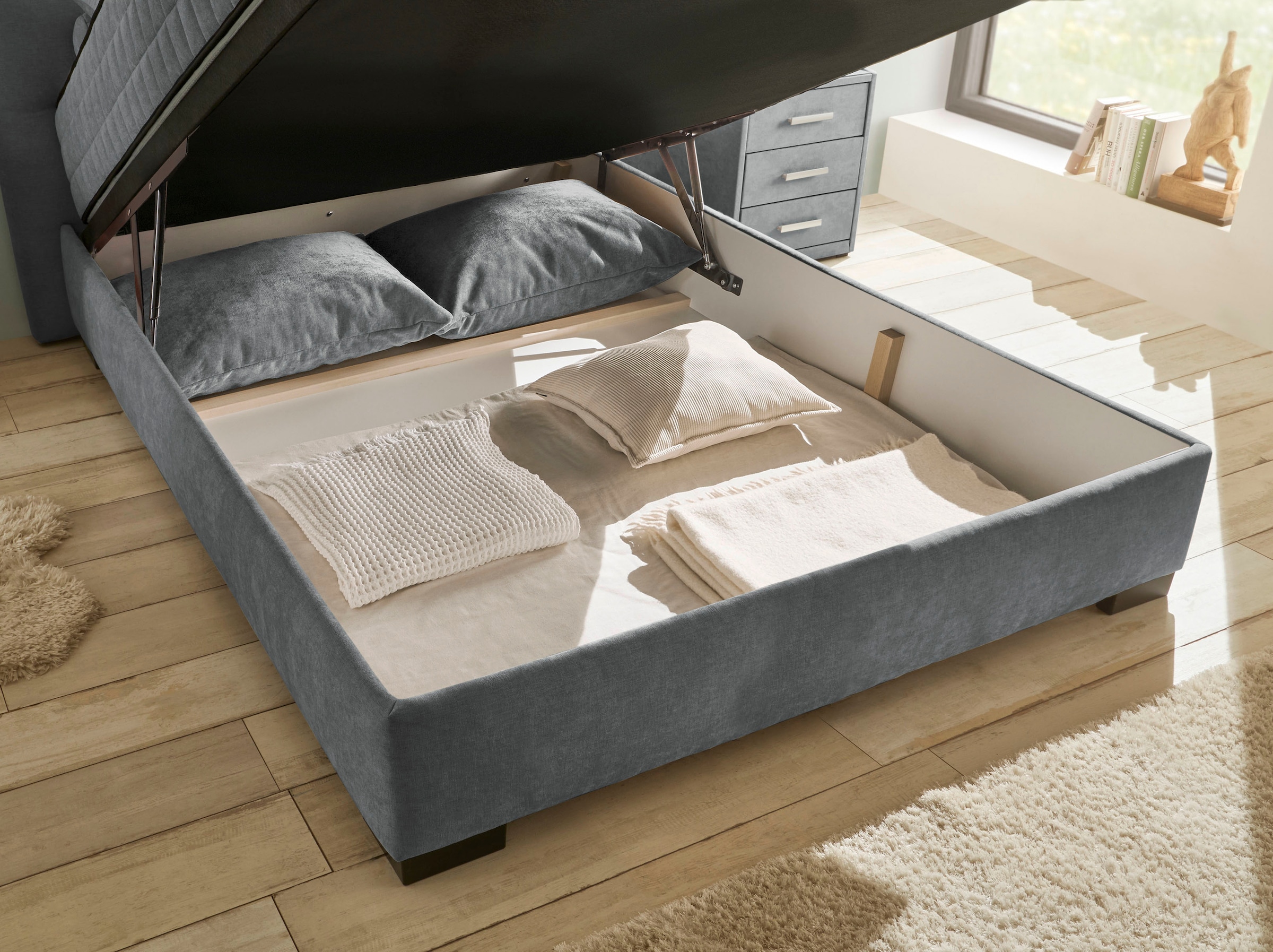 ED EXCITING DESIGN Boxbett »Nagol« mit Bettkasten, mit Wendematratze, erhältlich in verschiedenen Breiten
