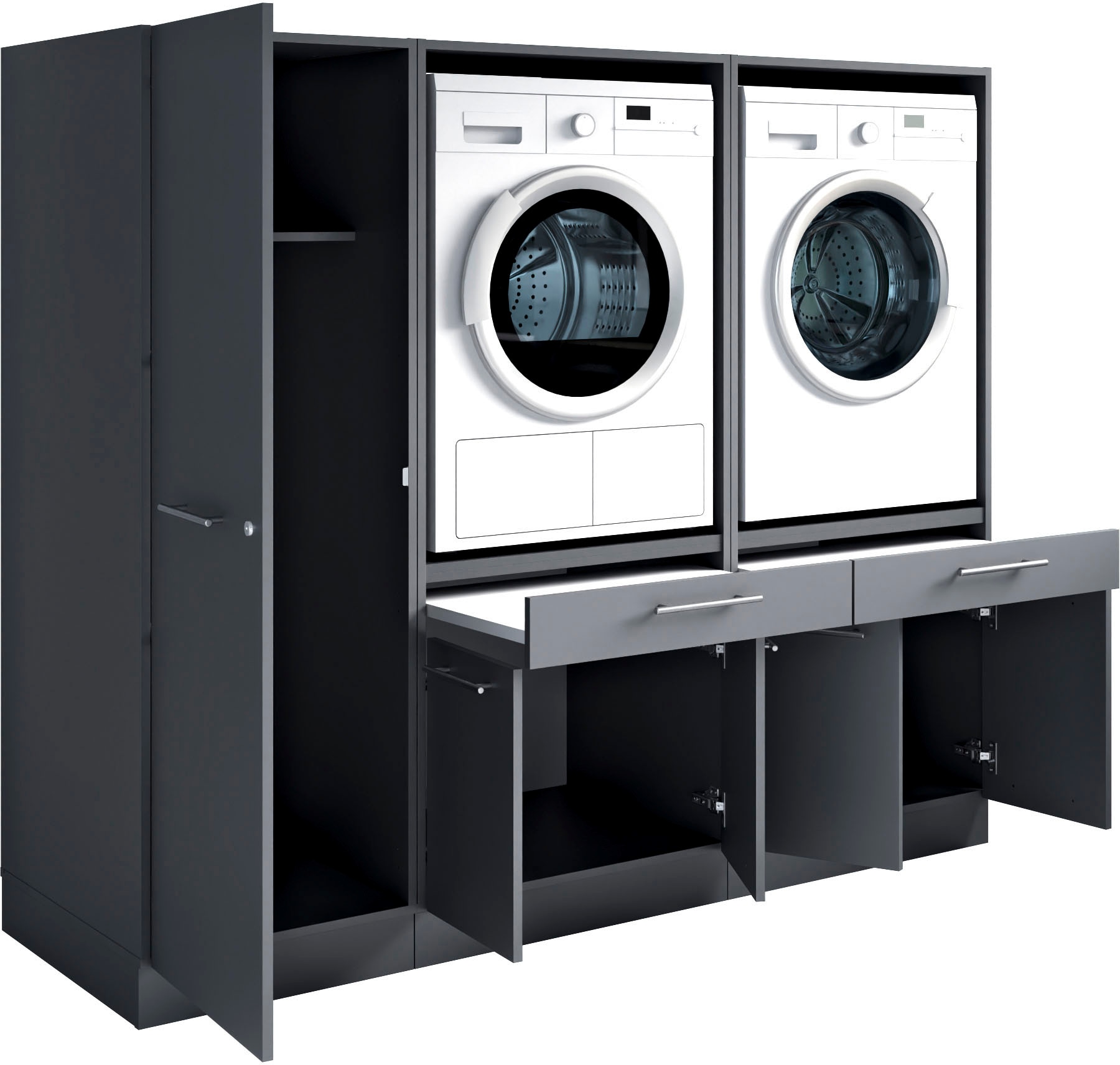 Laundreezy Mehrzweckschrank-Set »Laundreezy, 3-tlg. Mehrzweckschrank-Set B/H/T 186/162/68 cm« 3 Stk. tlg.