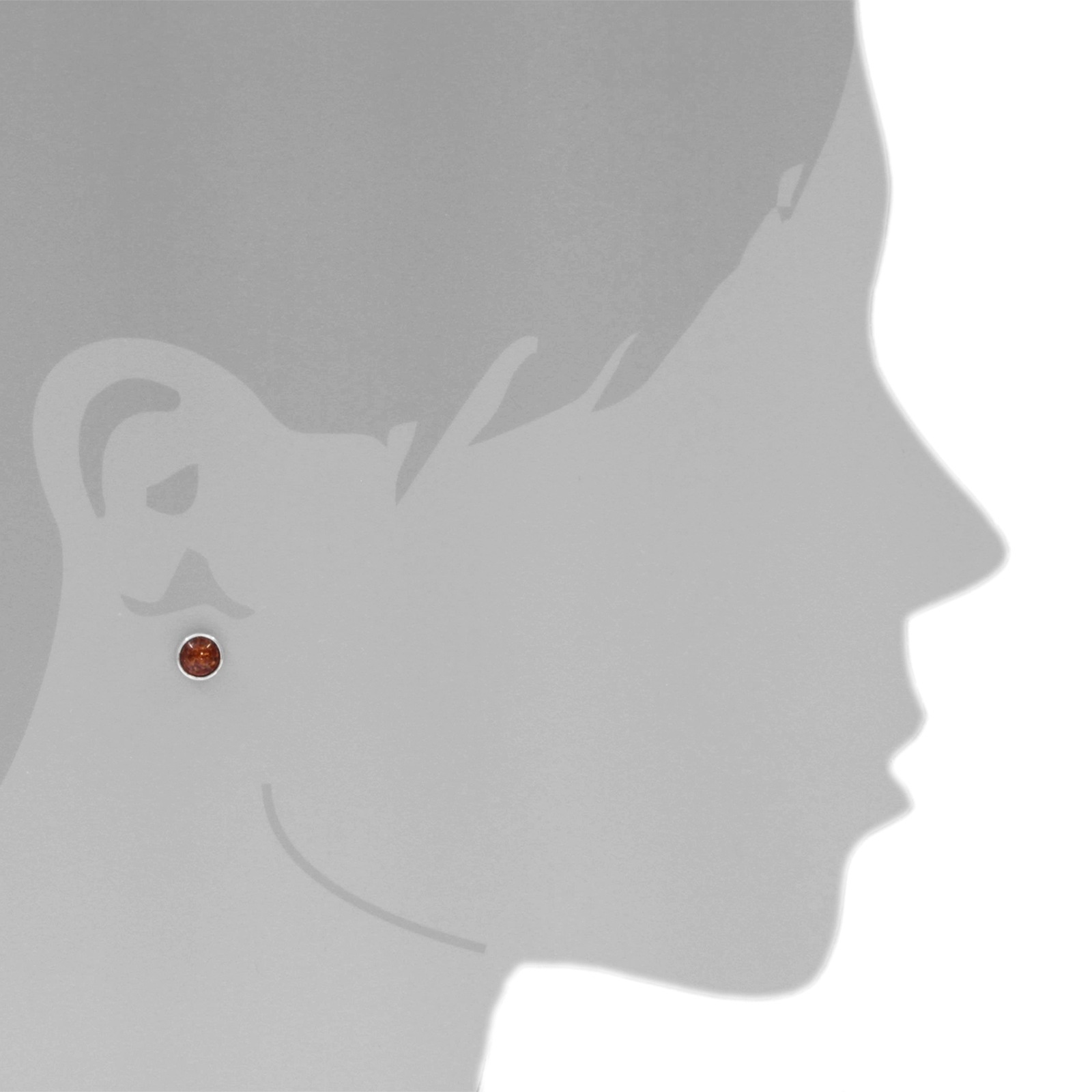 OSTSEE-SCHMUCK Paar Ohrstecker »- Classic 7 mm - Silber 925/000 - Bernstein«