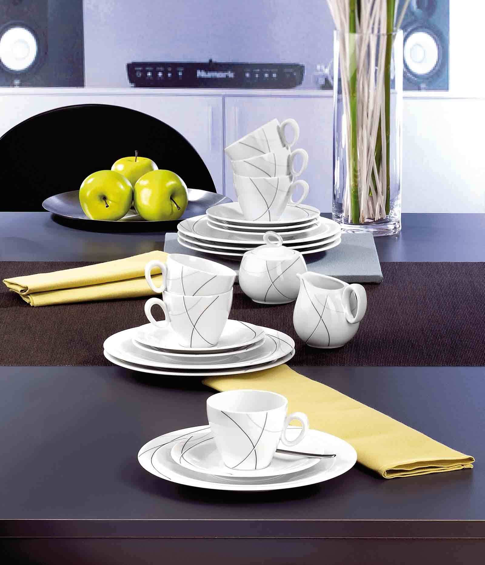 Seltmann Weiden Untertasse »Kombi-Untertassen Trio Highline ø 16 cm 6er Set weiß-grau«