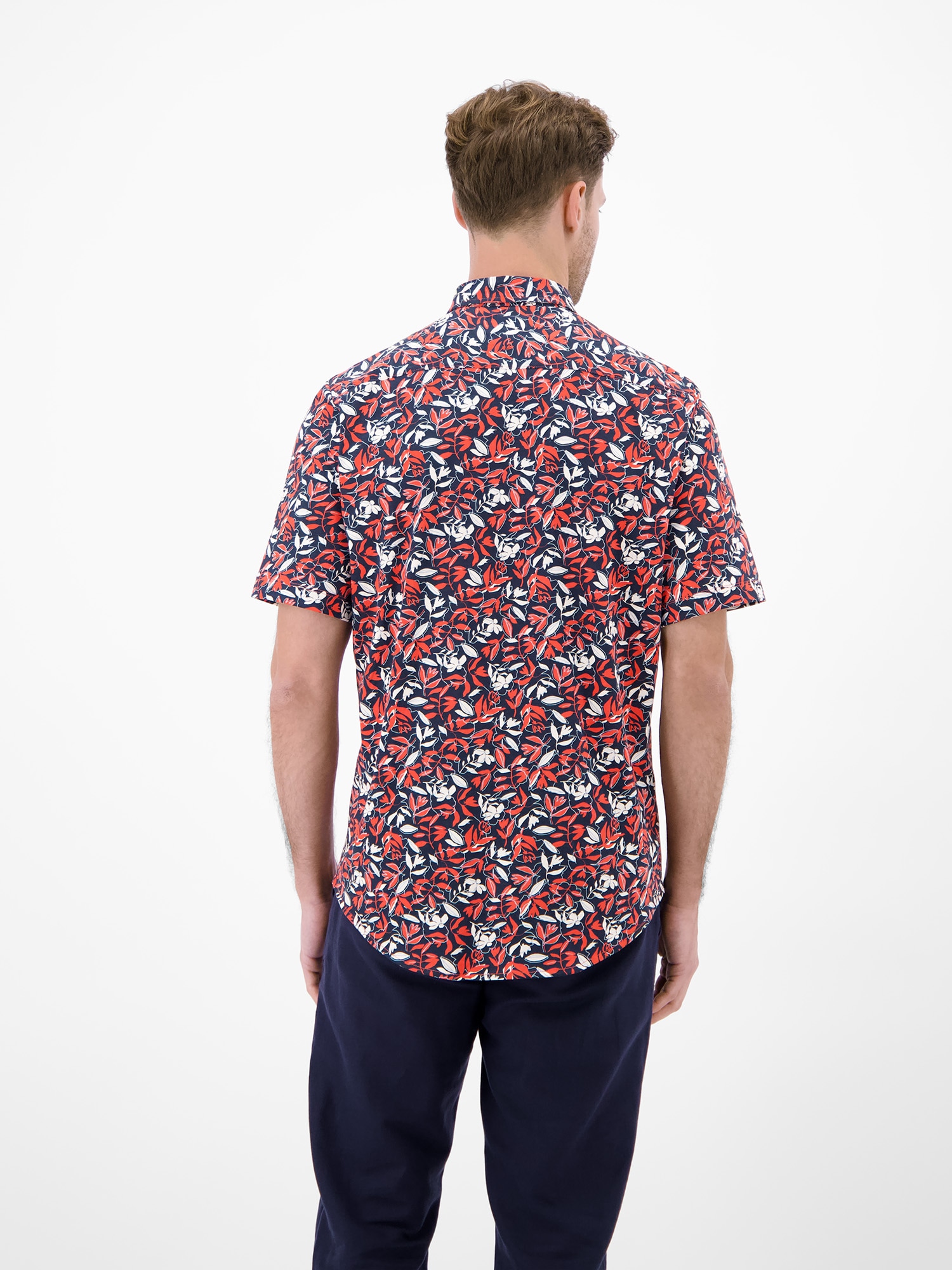 LERROS Kurzarmhemd »1/2 Hemd aus 100 % Baumwolle, floral bedruckt«