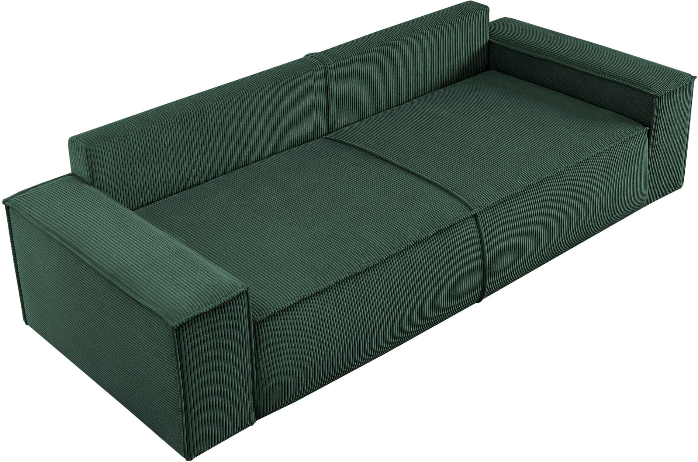Home affaire 3-Sitzer »SHERWOOD Schlafsofa (257cm) Cord, Samtvelours, Vintage-Lederoptik«, Schlaffunktion mit Bettkasten (ca. 136/200cm)