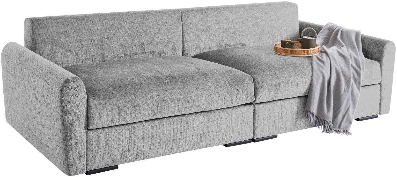 Home affaire Big-Sofa »Finka, Breite 247 cm« Mega-Sofa, Cord oder Chenille-Struktur, mit Federkern & 4 Zierkissen