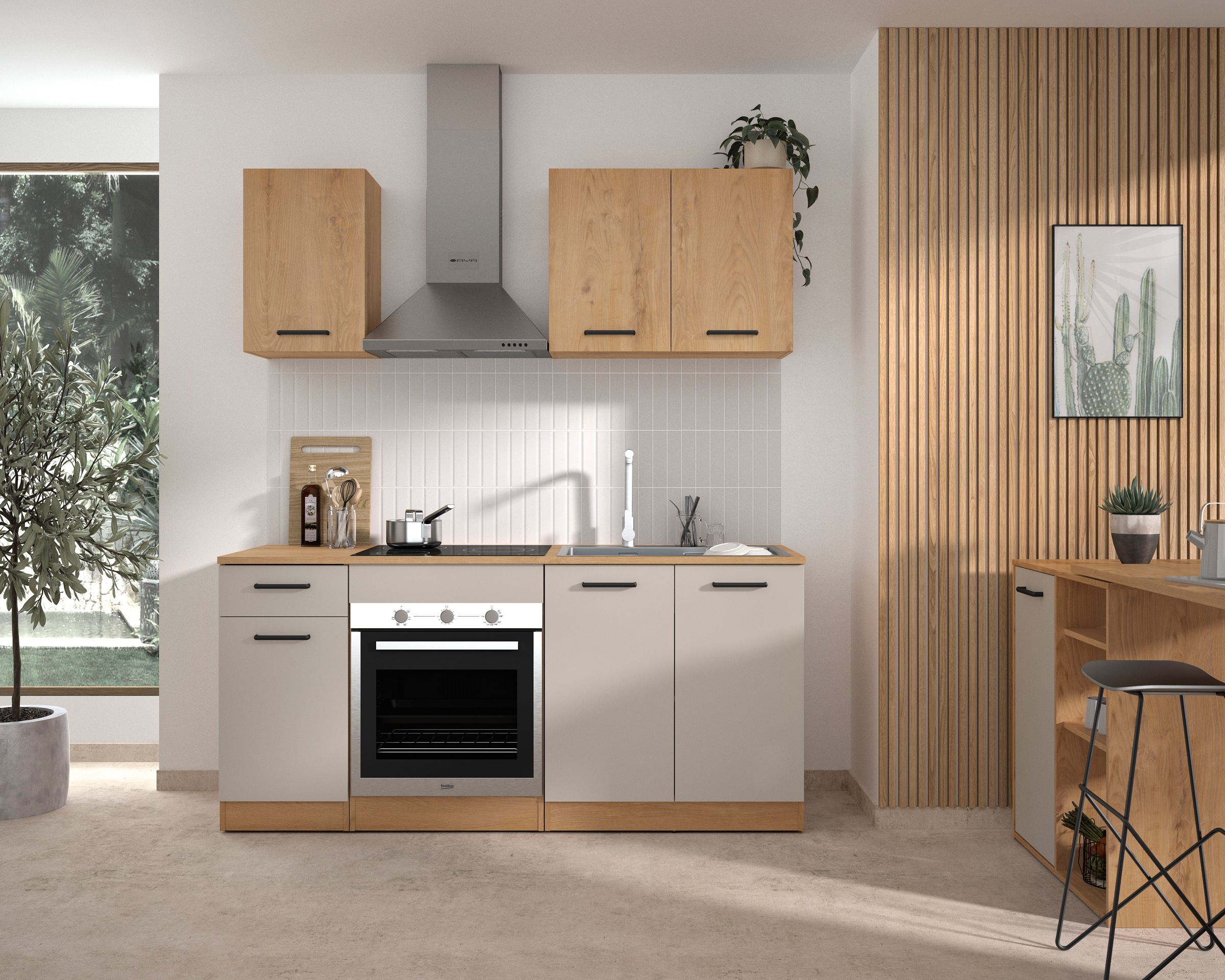 Gami Küchenzeile »Set A B180 ALPAGA« Set,  Ein sehr funktionales Küchenensemble